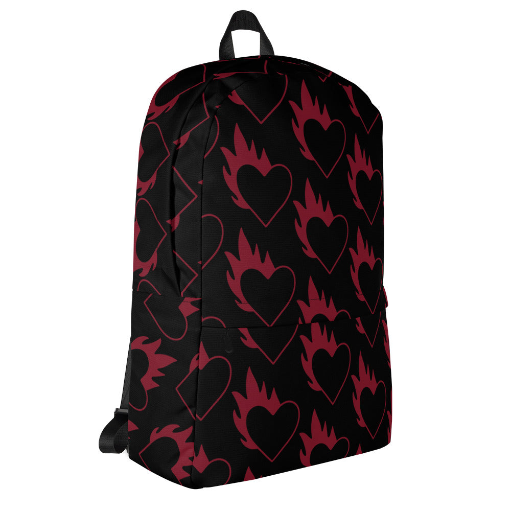 FLAMING HEART BACKPACK