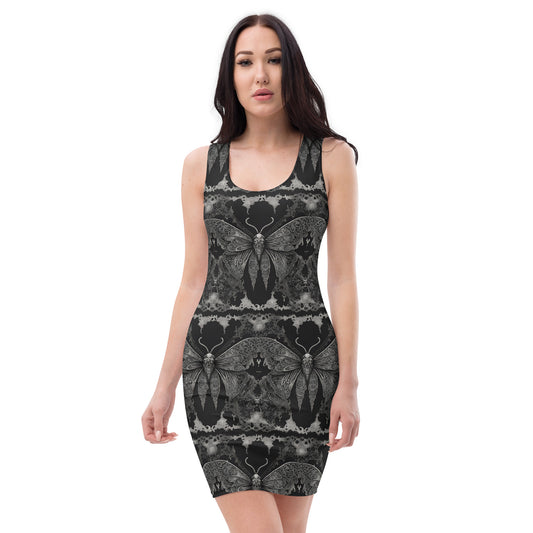 MOTH & LACE FITTED DRESS
