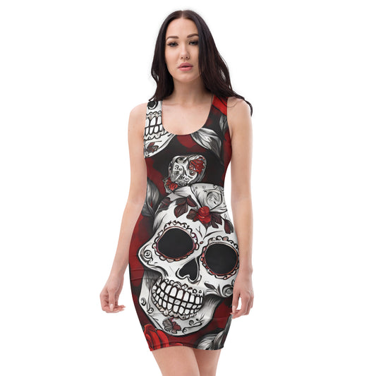 DAY OF THE DEAD FITTED DRESS