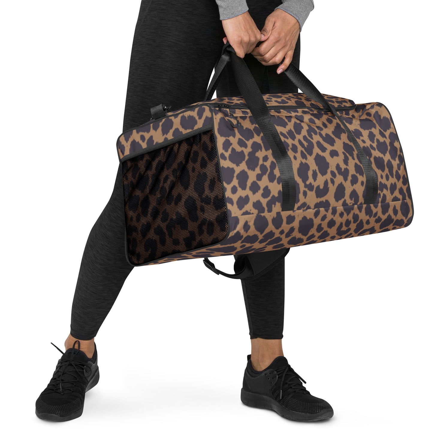 LEOPARD PRINT LARGE DUFFEL BAG