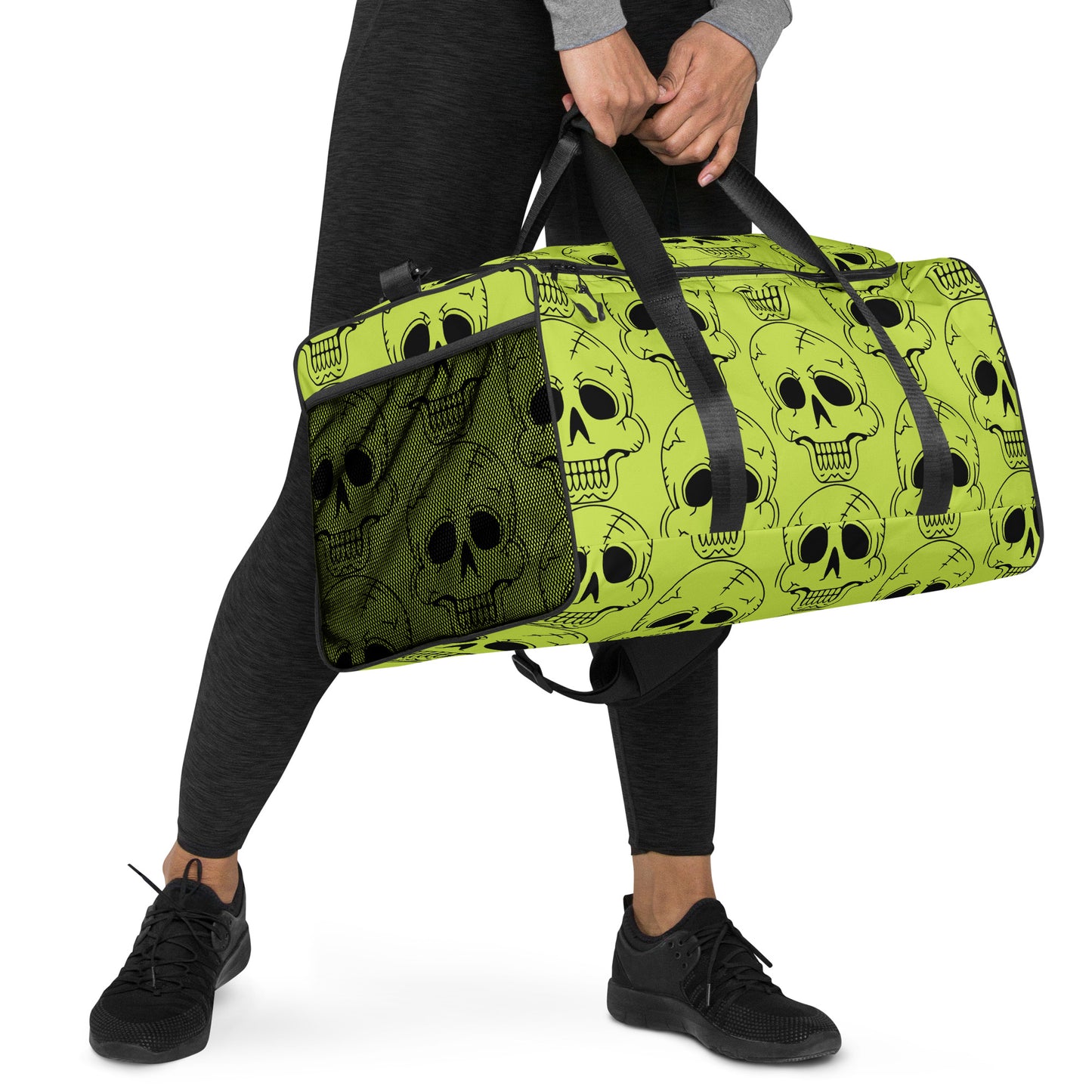 YELLOW LAUGHING SKULL LARGE DUFFEL BAG