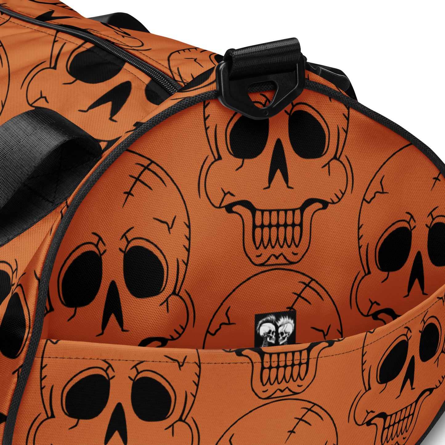 ORANGE LAUGHING SKULL GYM BAG