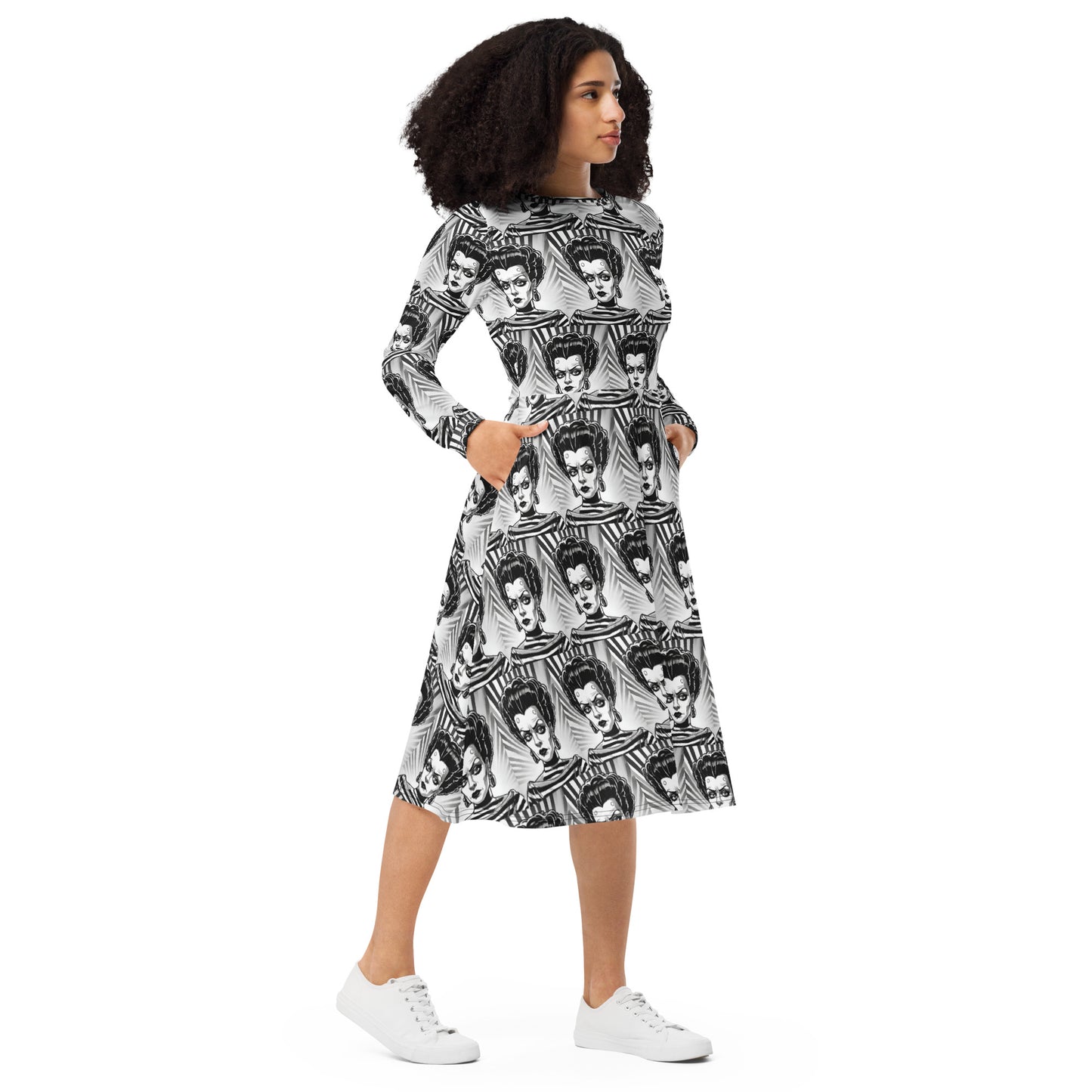 RIZZO LONG SLEEVE MIDI DRESS