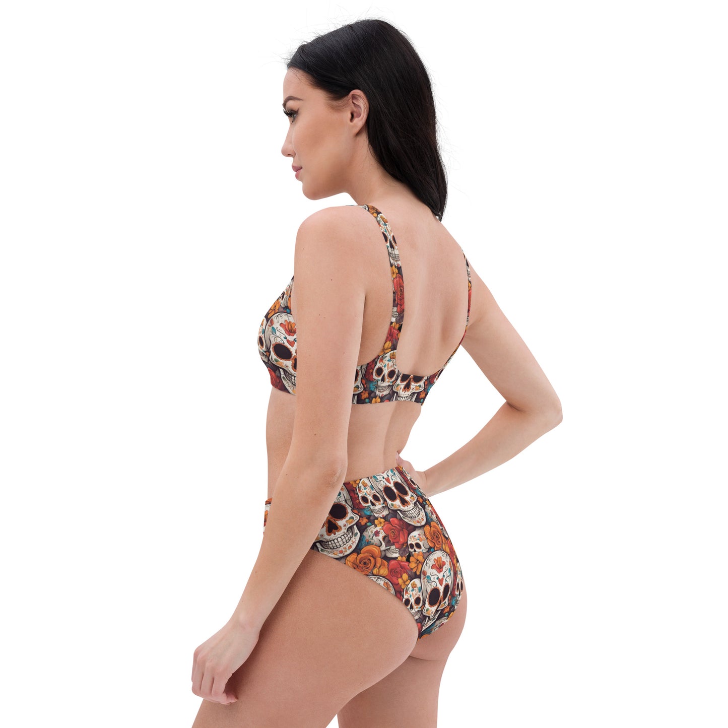 DIA DE LOS MUERTOS RECYCLED HIGH-WAISTED BIKINI