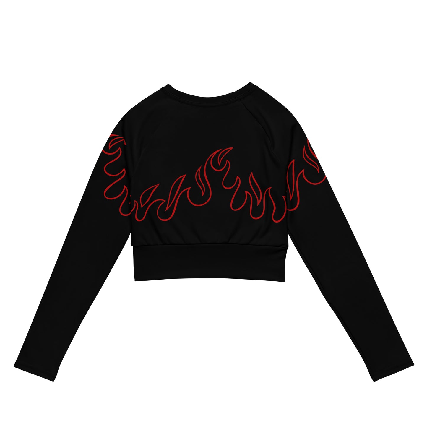 RED FLAME RECYCLED LONG SLEEVE CROP TOP