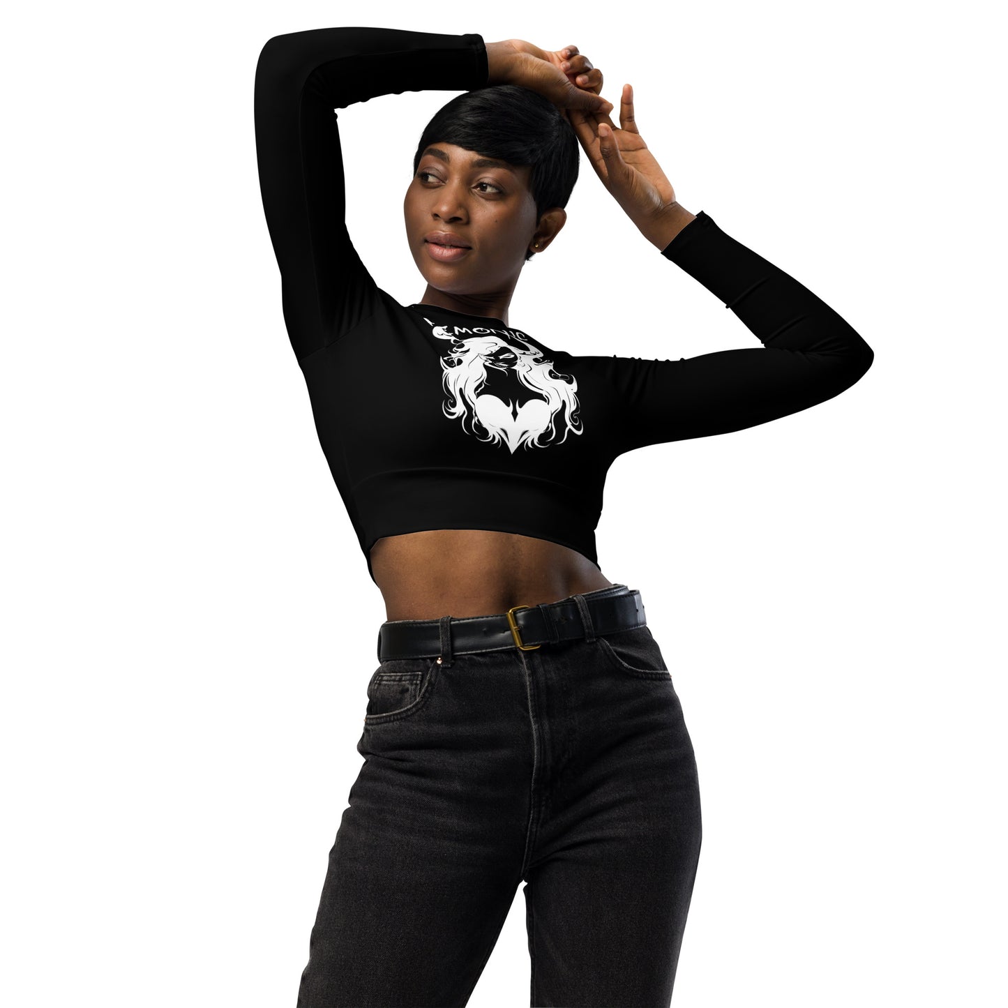 DEMONIC RECYCLED LONG SLEEVE CROP TOP