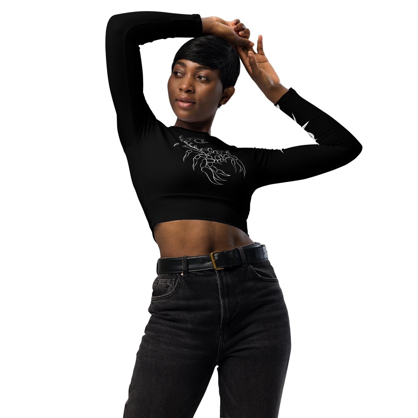 SCORPION RECYCLED LONG SLEEVE CROP TOP