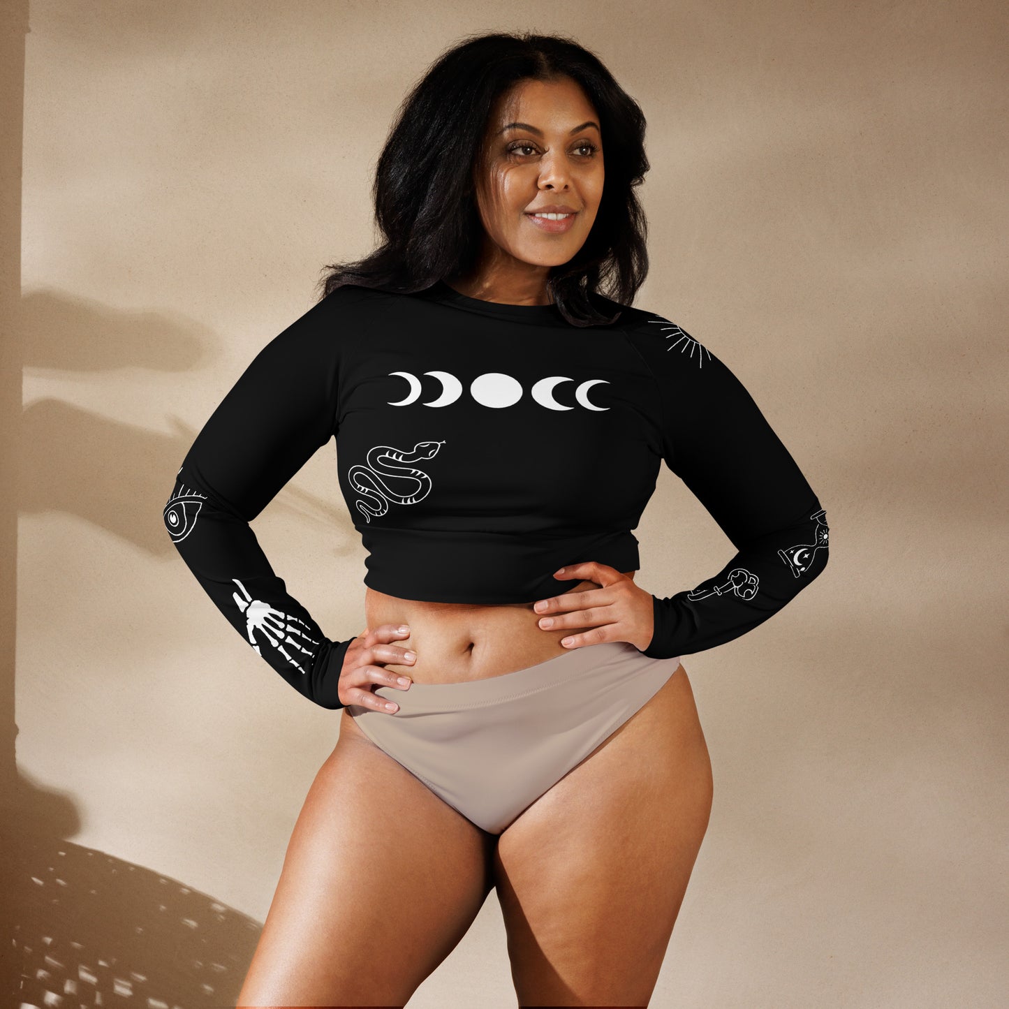 MYSTERIA RECYCLED LONG SLEEVE CROP TOP