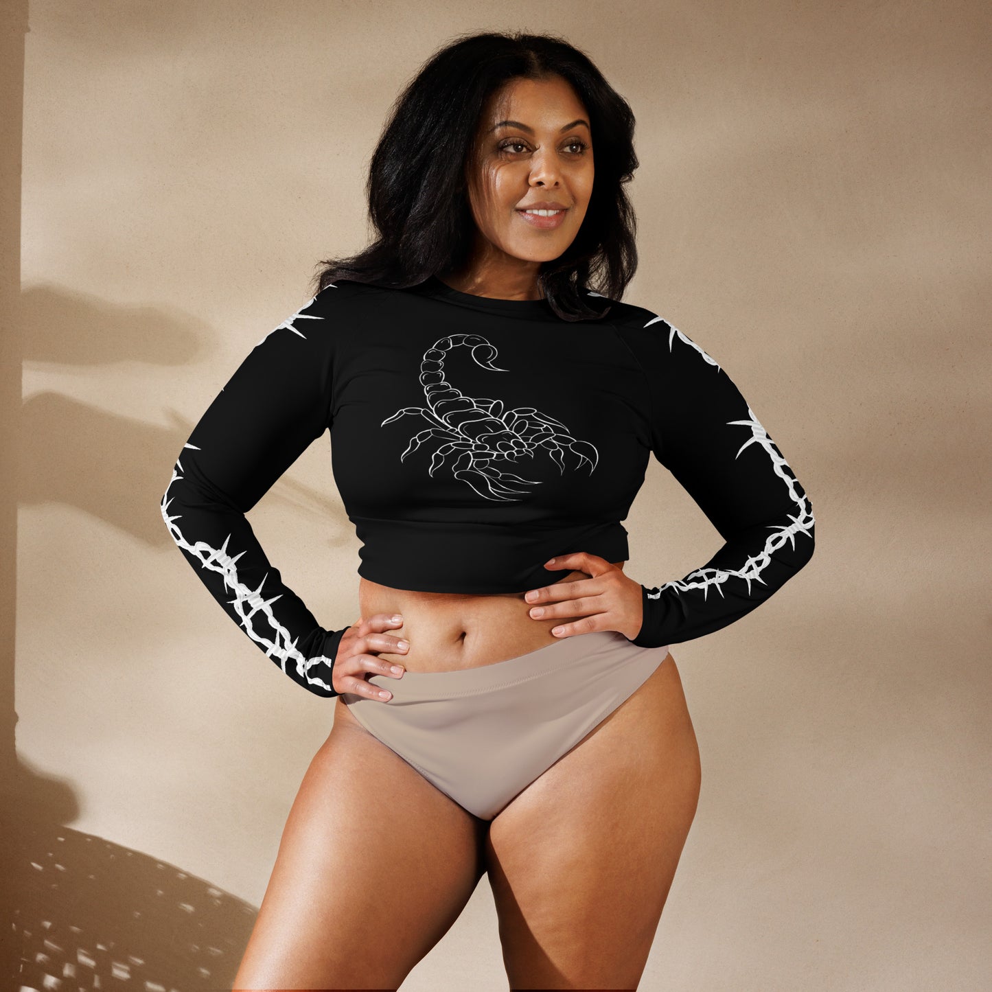 SCORPION RECYCLED LONG SLEEVE CROP TOP