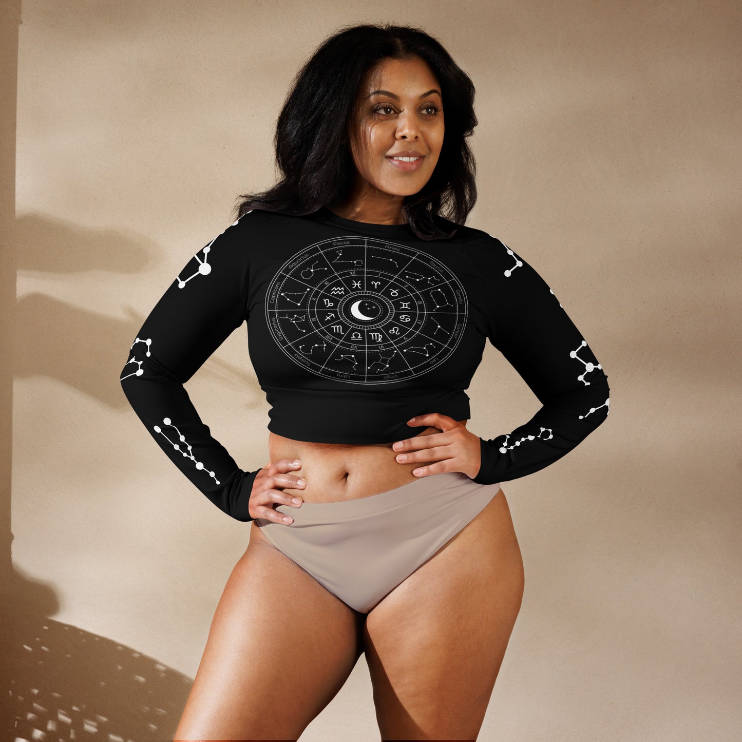 ZODIAC RECYCLED LONG SLEEVE CROP TOP