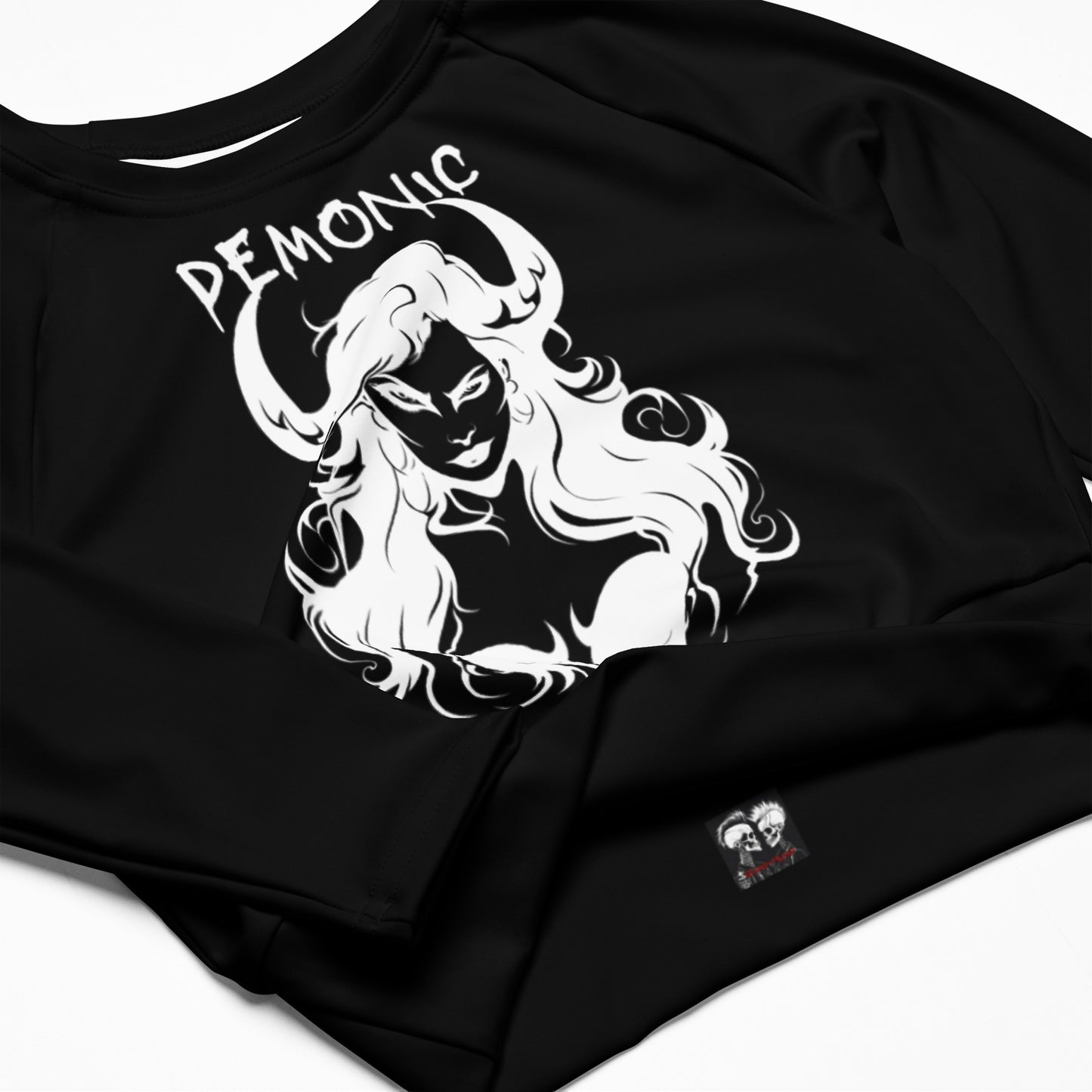 DEMONIC RECYCLED LONG SLEEVE CROP TOP