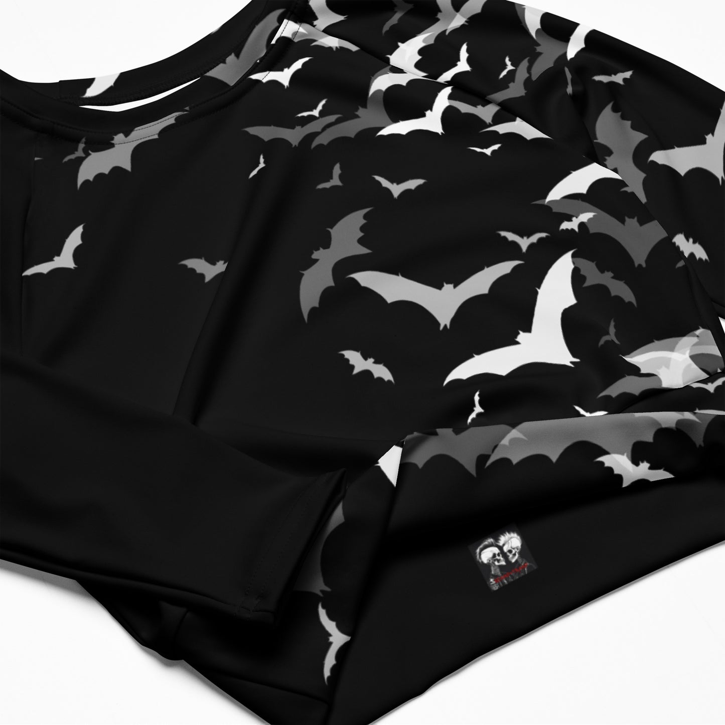 BATS RECYCLED LONG SLEEVE CROP TOP