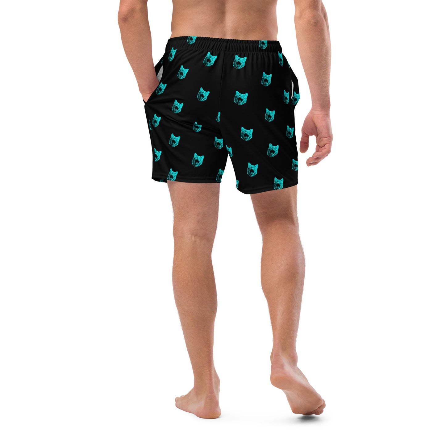 ELECTRIC BLUE CAT SWIM TRUNKS