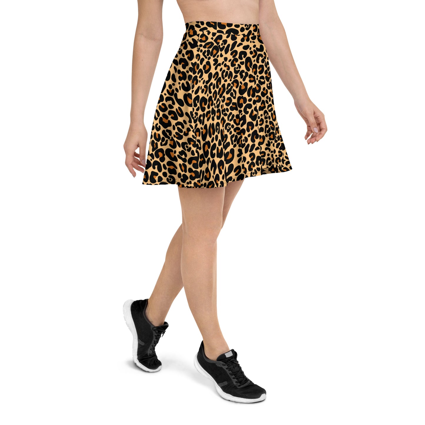 LEOPARD PRINT B FLARED MINI-SKIRT