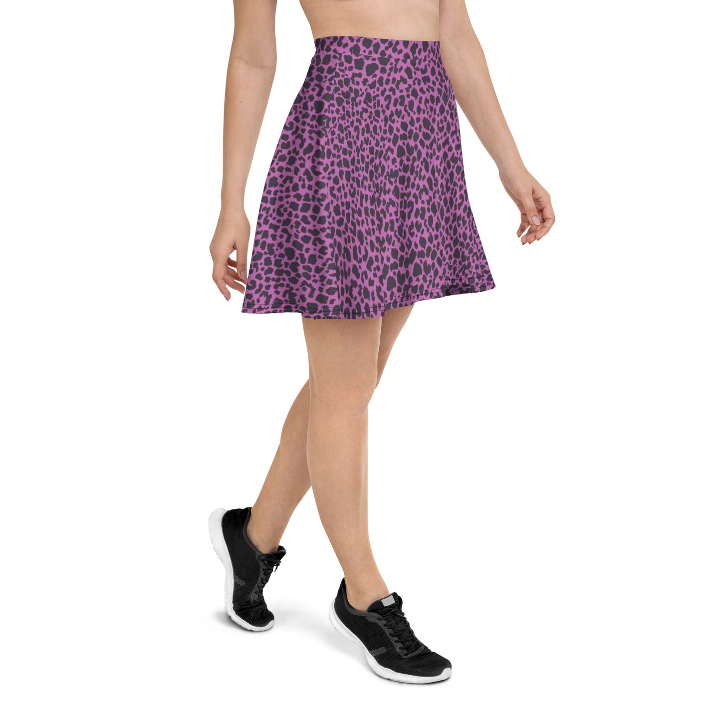 PINK LEOPARD B FLARED MINI-SKIRT
