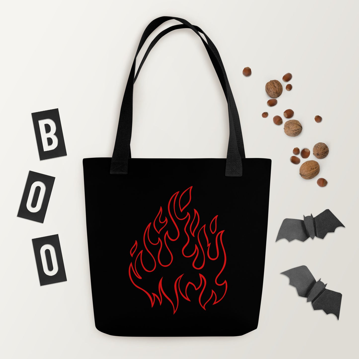 RED FLAMES TOTE BAG