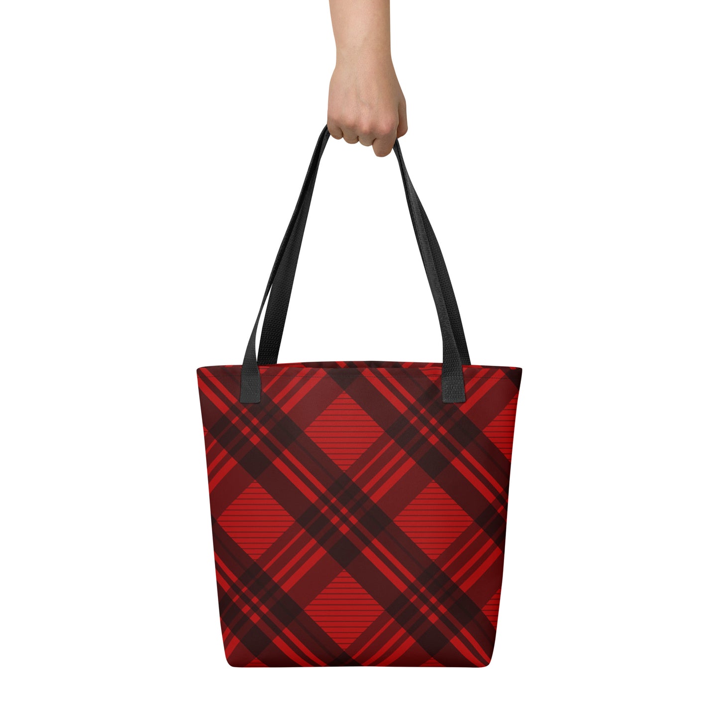 RED PLAID TOTE BAG