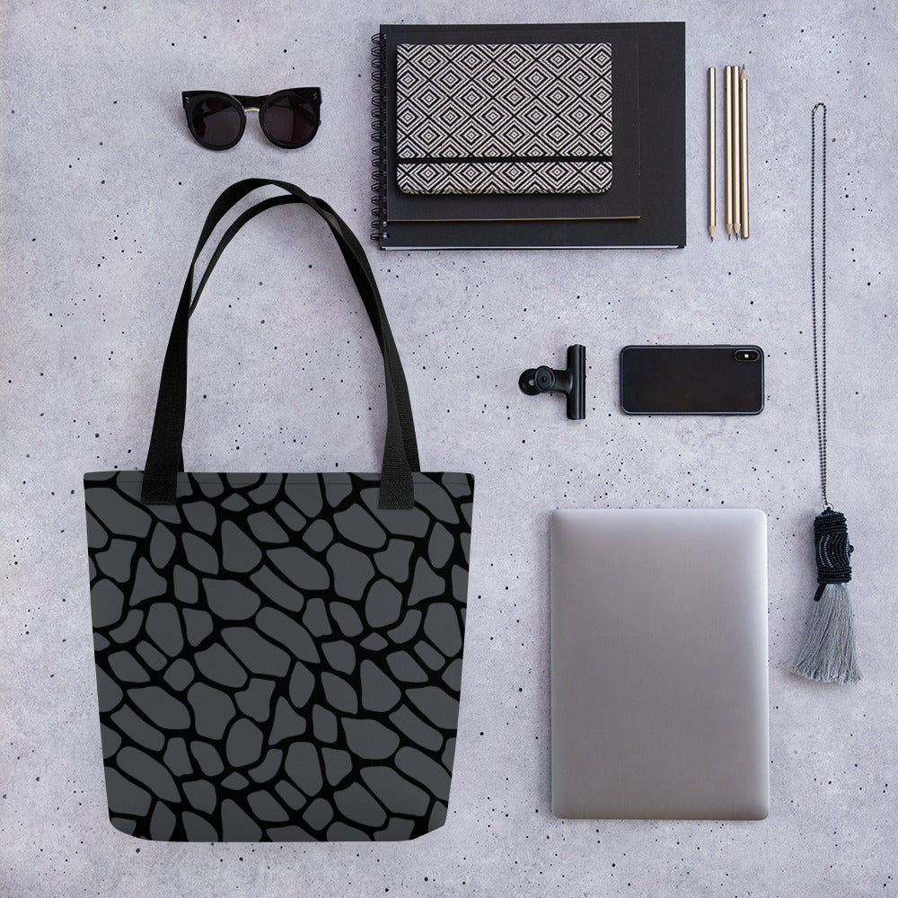 GRAY SNAKESKIN TOTE BAG