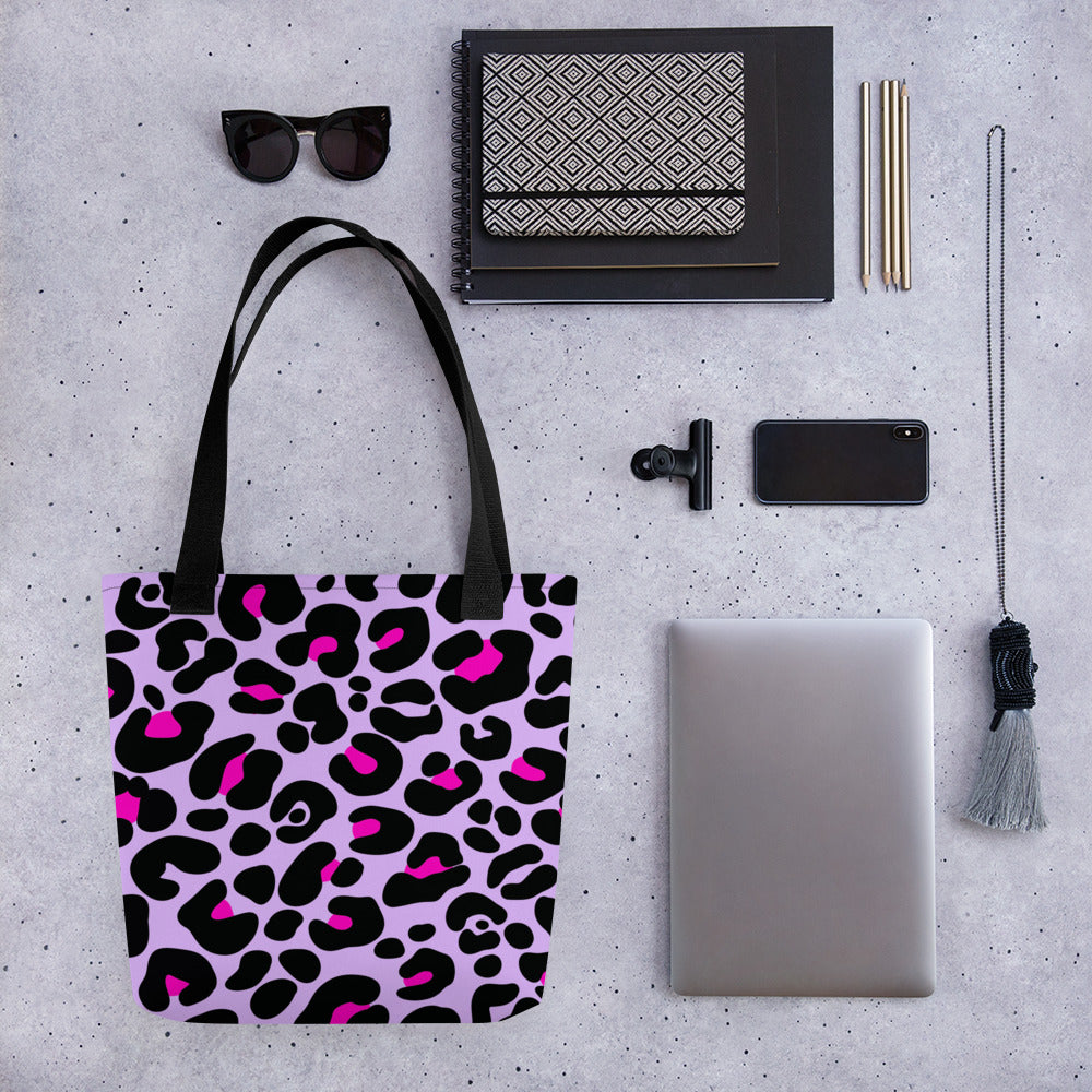 PINK & PURPLE LEOPARD TOTE BAG
