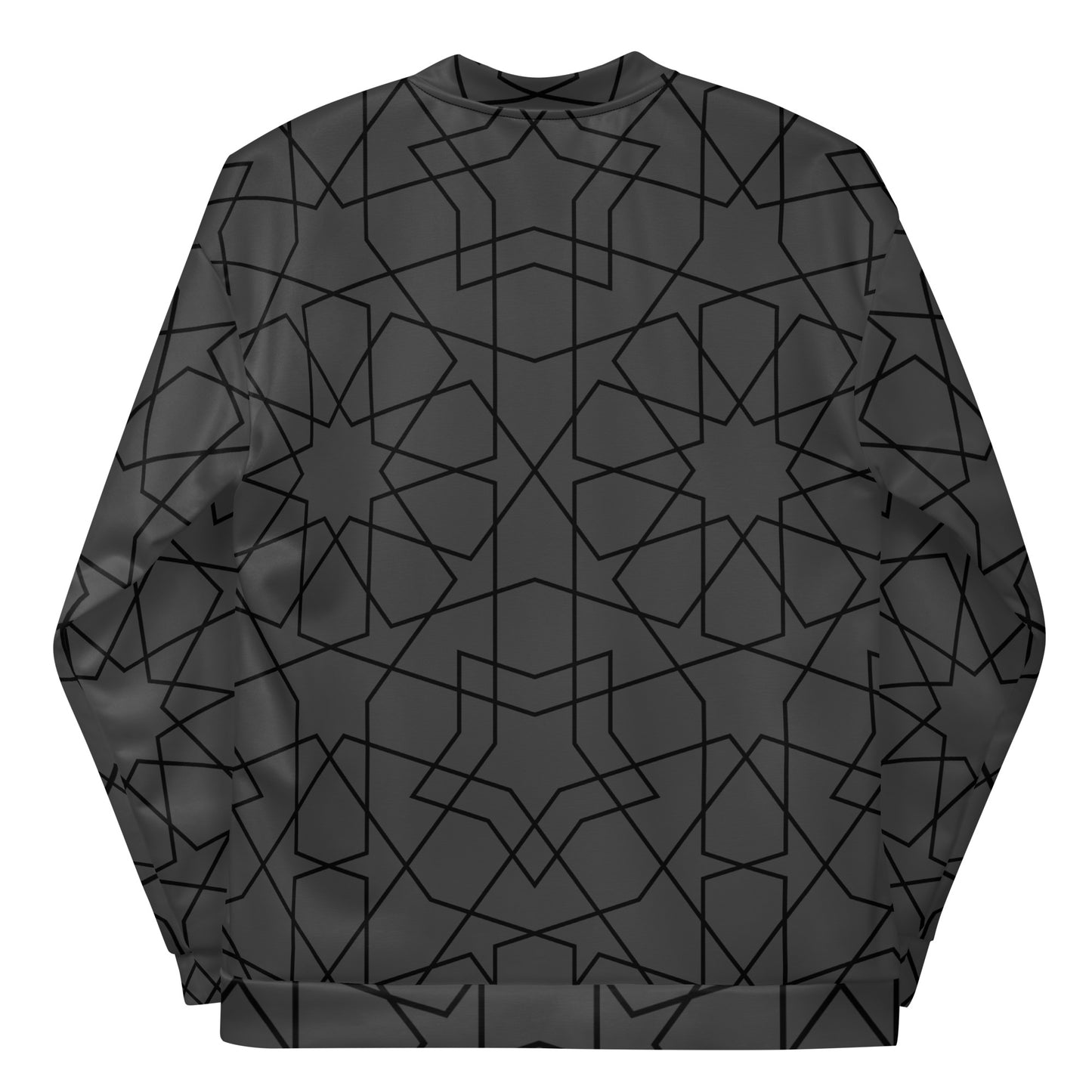ABSTRACT GREY UNISEX BOMBER JACKET