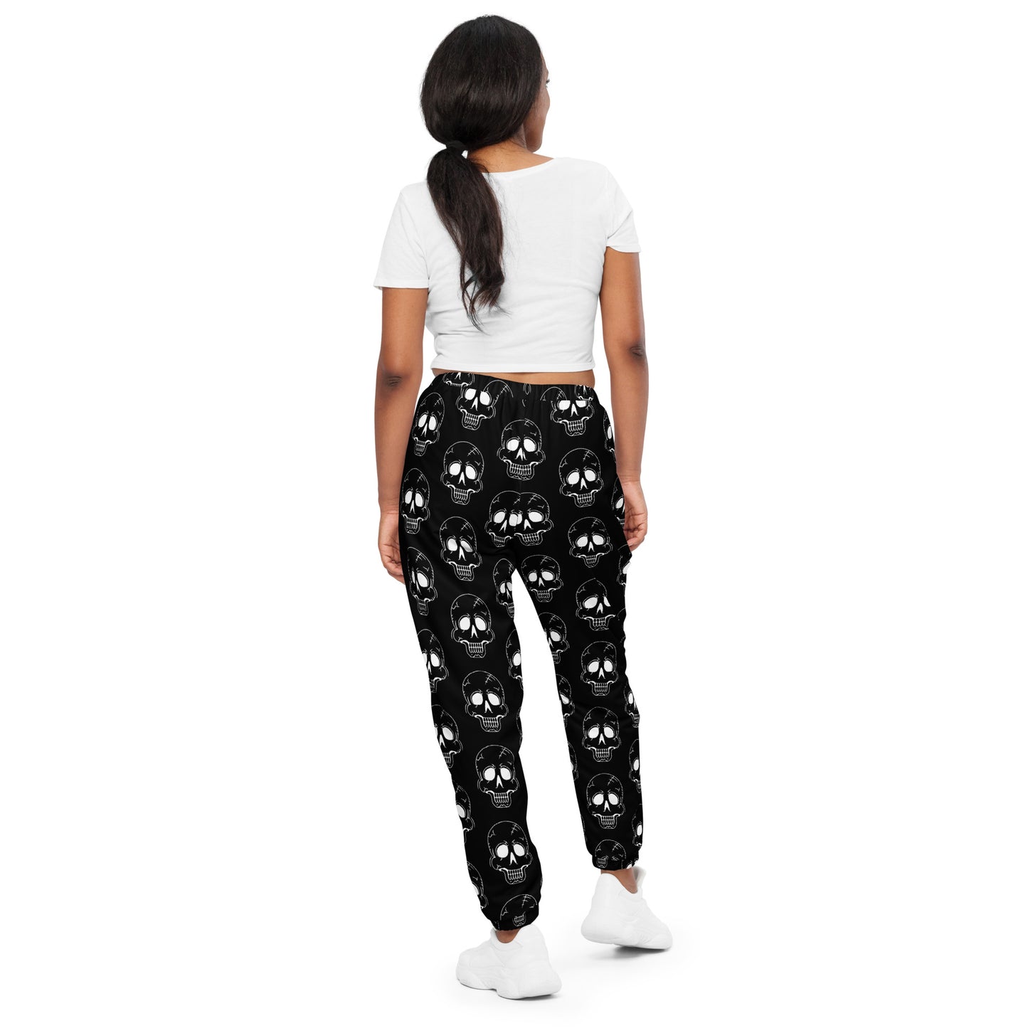 BLACK LAUGHING SKULL UNISEX TRACK PANTS
