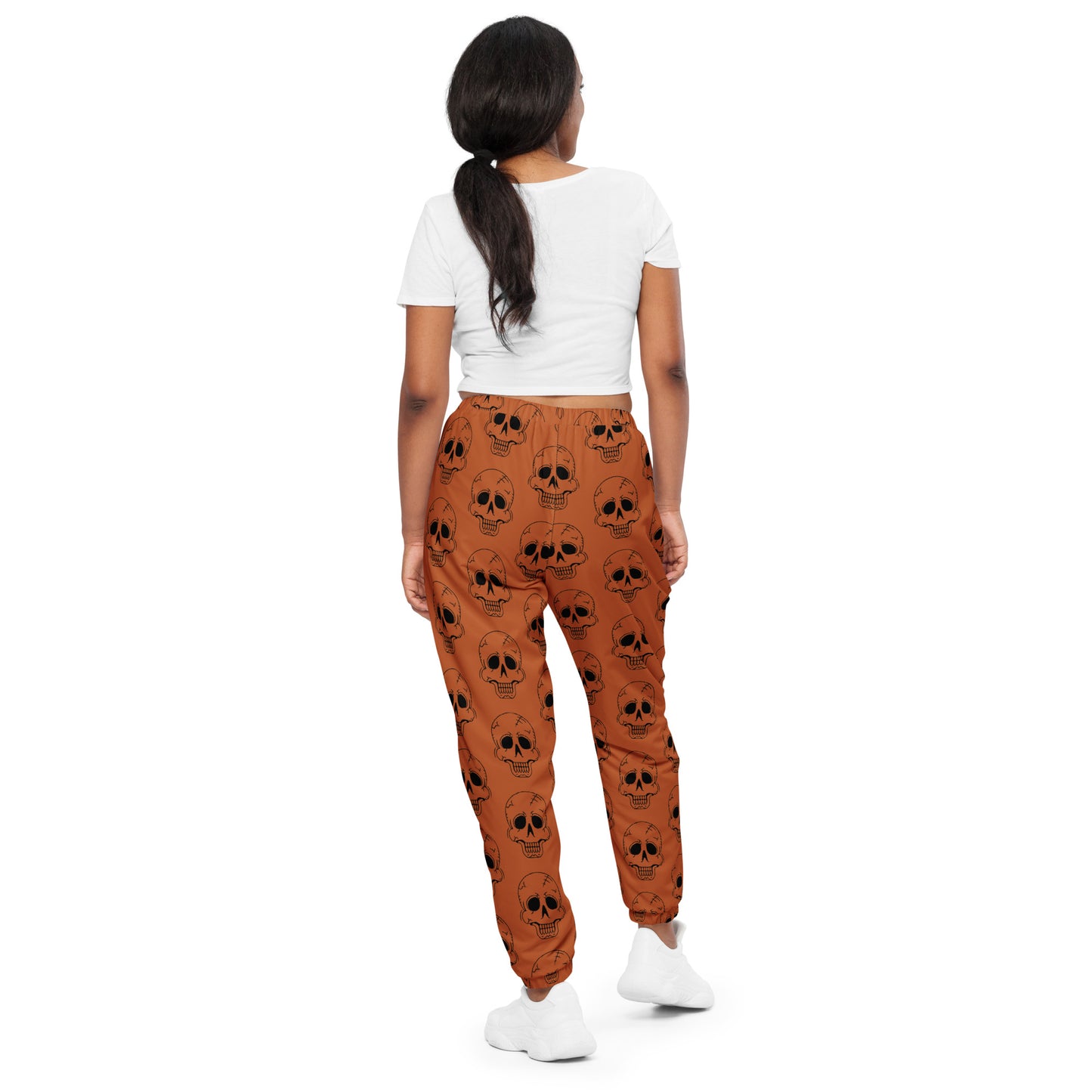 ORANGE LAUGHING SKULL UNISEX TRACK PANTS