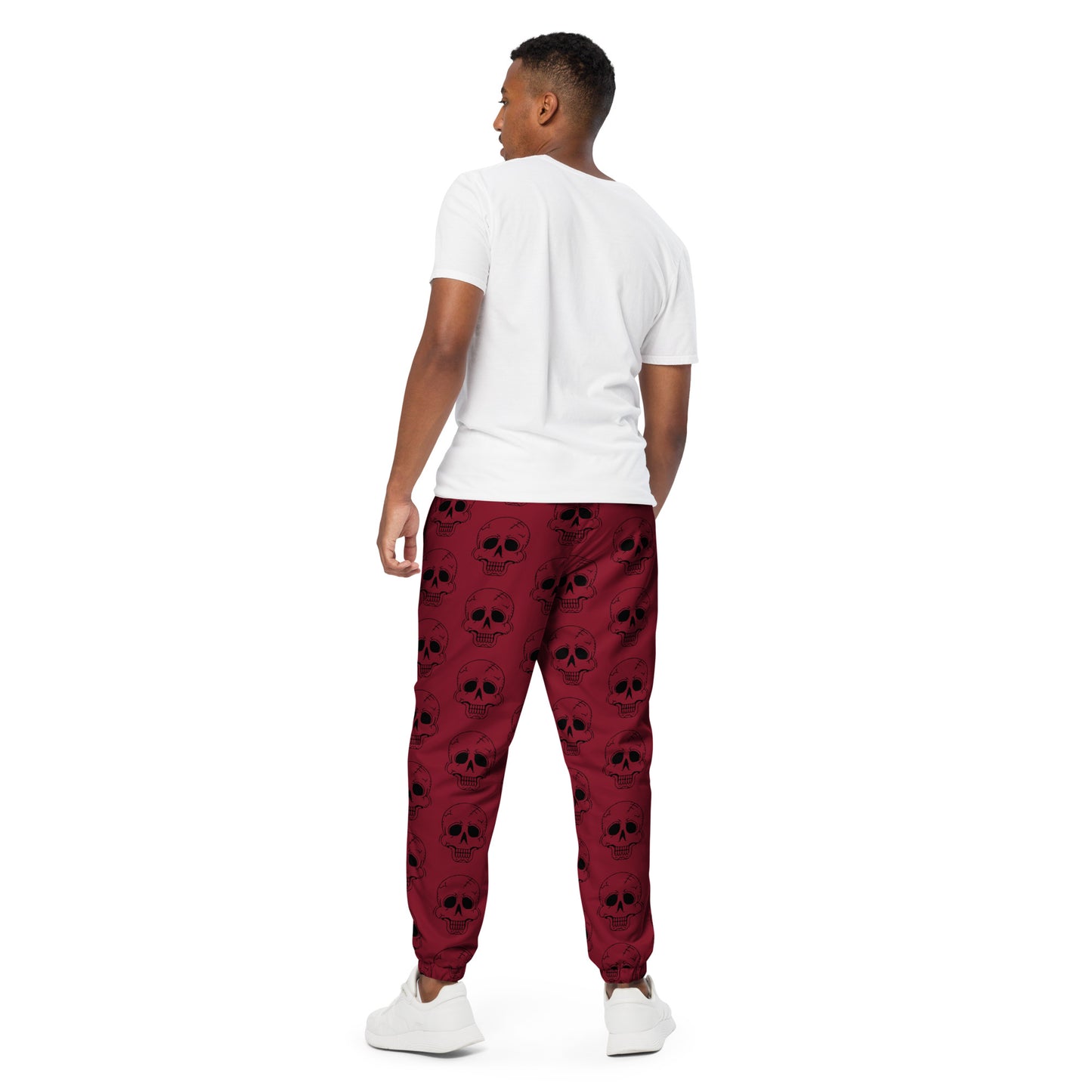 RED LAUGHING SKULL TRACK PANTS