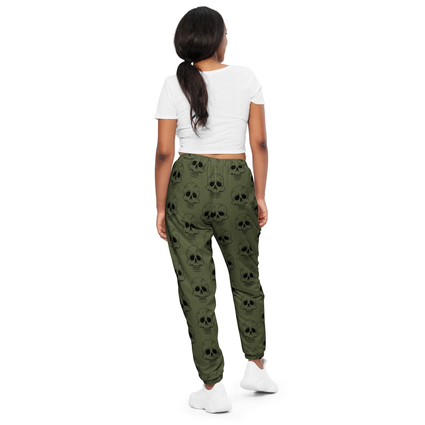 GREEN LAUGHING SKULL TRACK PANTS