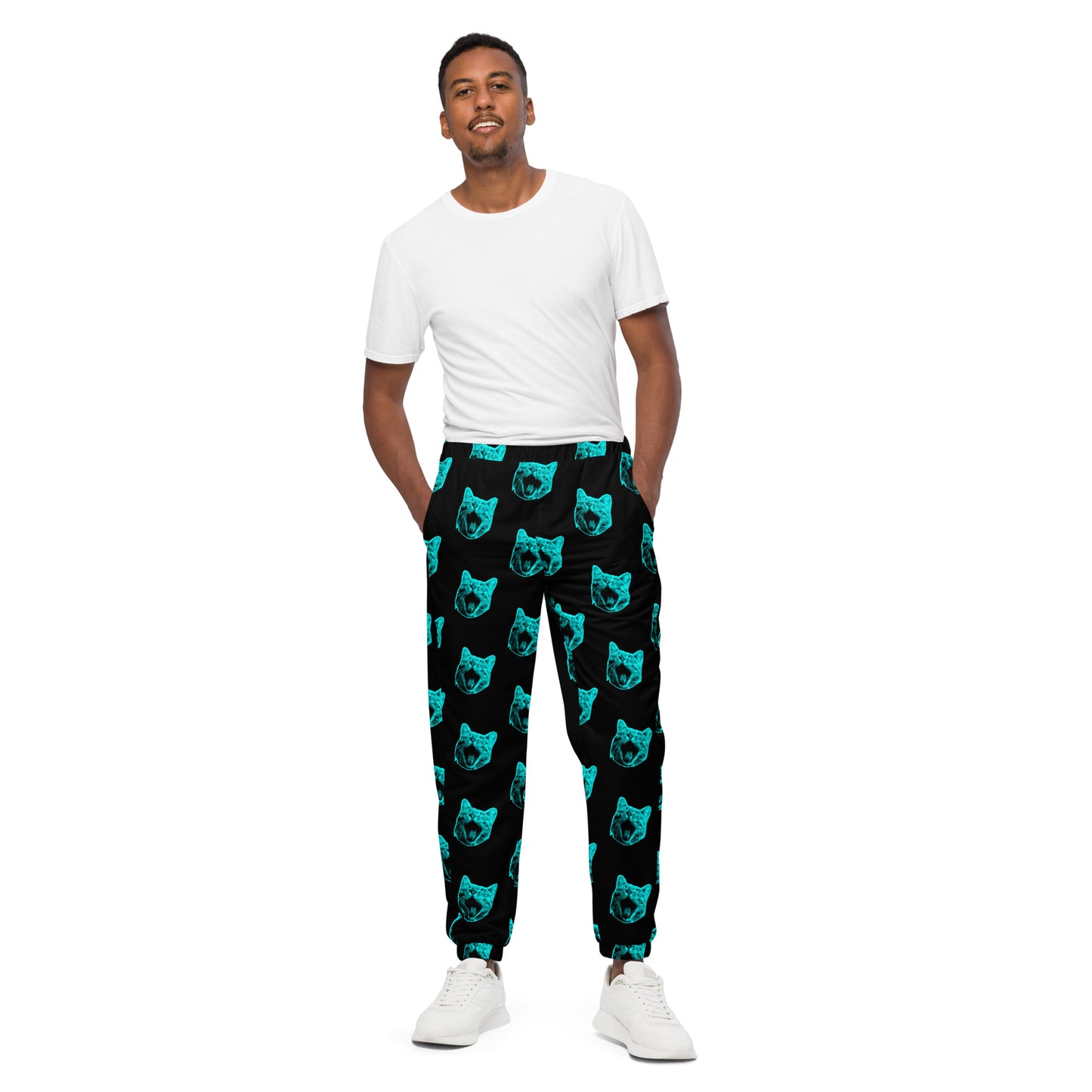 ELECTRIC BLUE CAT UNISEX TRACK PANTS