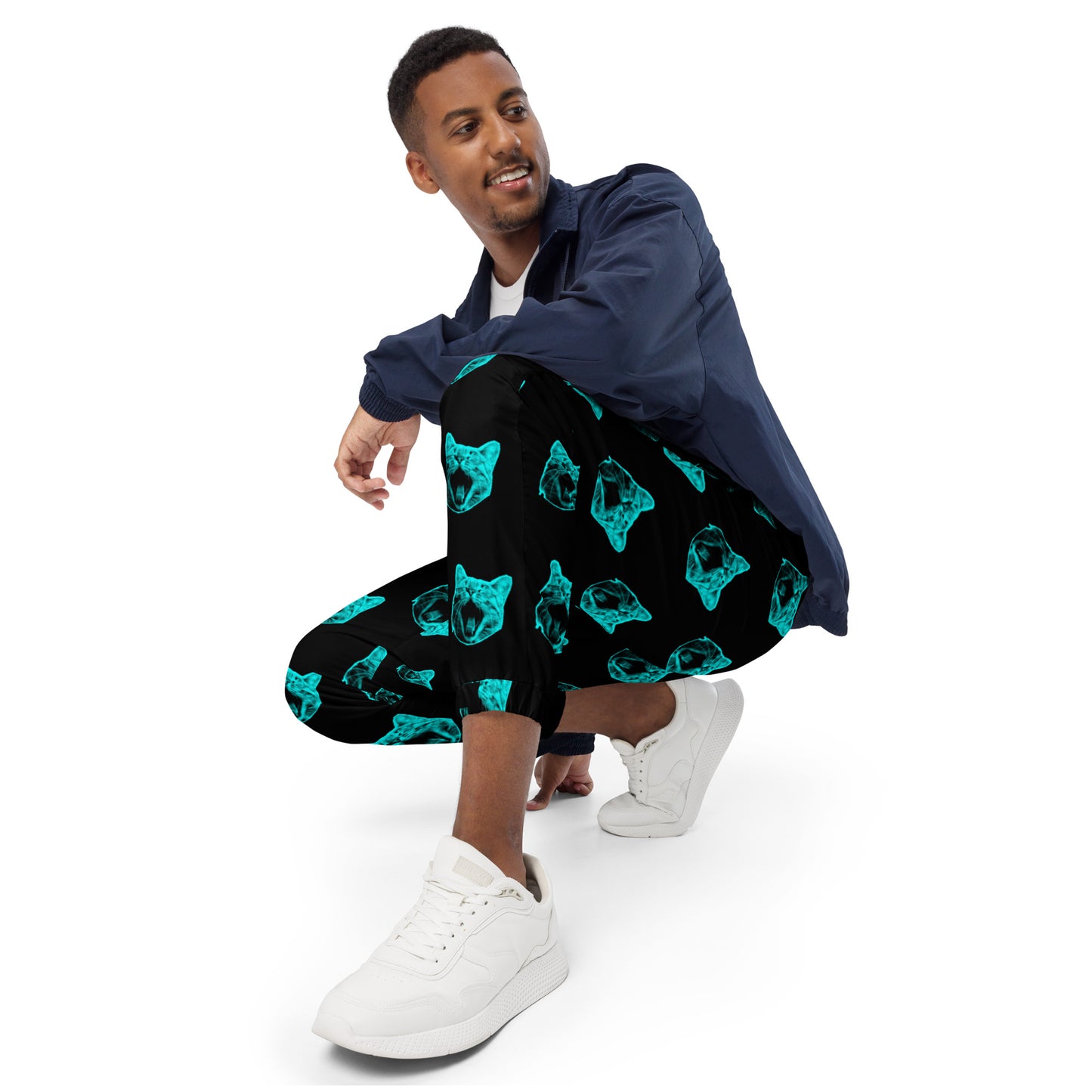 ELECTRIC BLUE CAT UNISEX TRACK PANTS