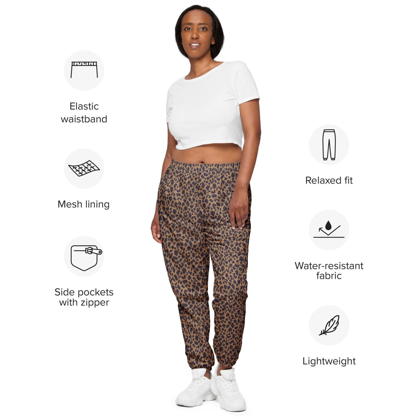 LEOPARD PRINT UNISEX TRACK PANTS