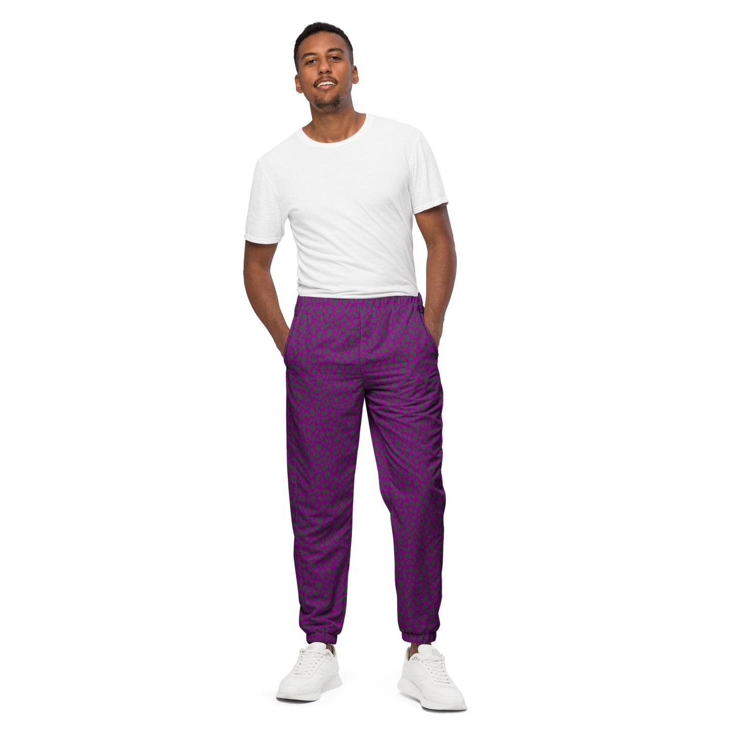 PURPLE LEOPARD UNISEX TRACK PANTS