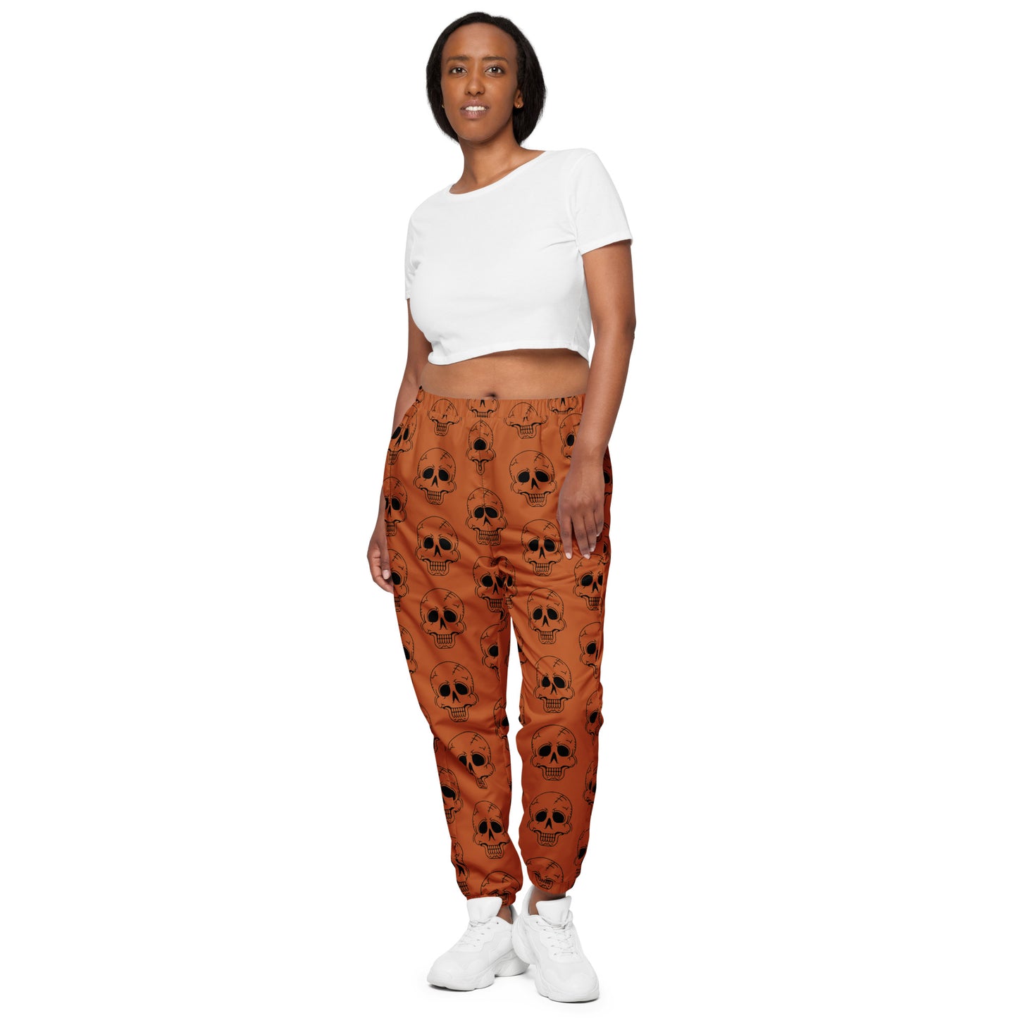 ORANGE LAUGHING SKULL UNISEX TRACK PANTS