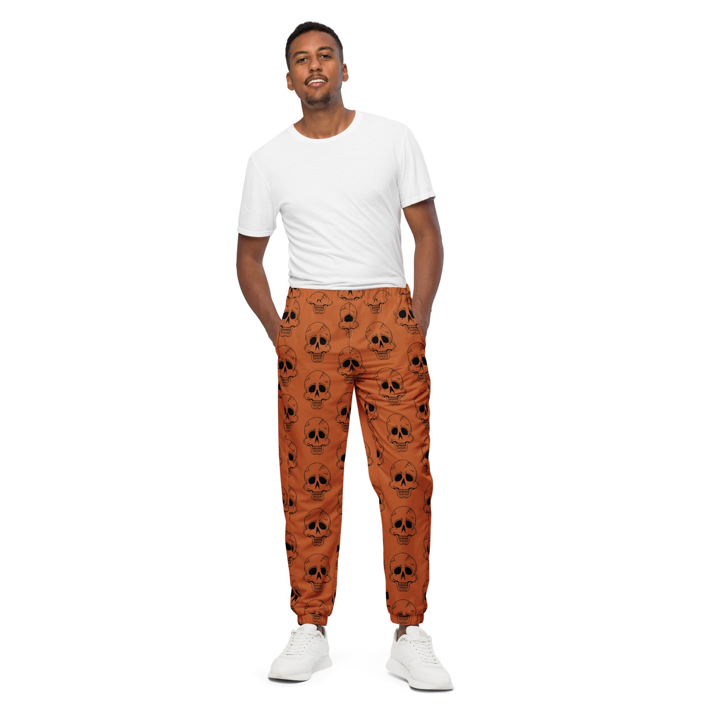 ORANGE LAUGHING SKULL UNISEX TRACK PANTS