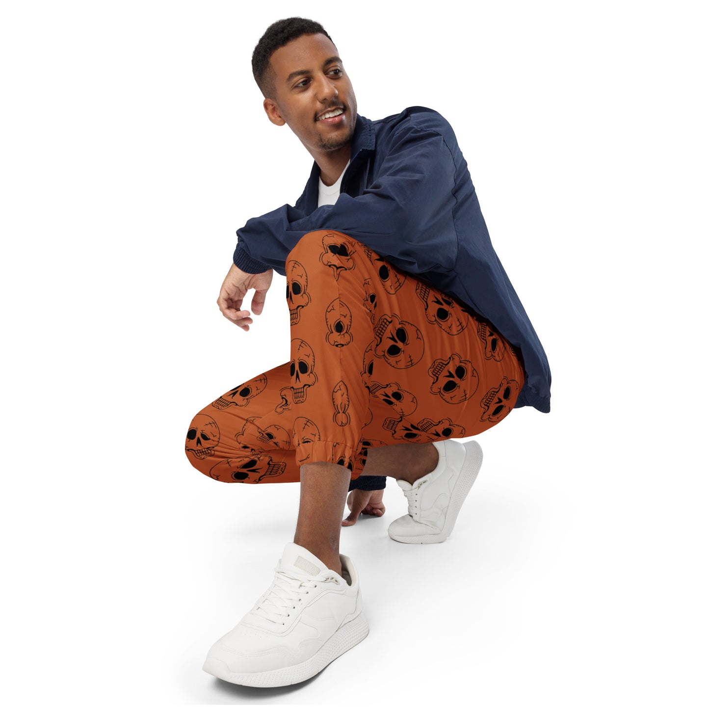 ORANGE LAUGHING SKULL UNISEX TRACK PANTS