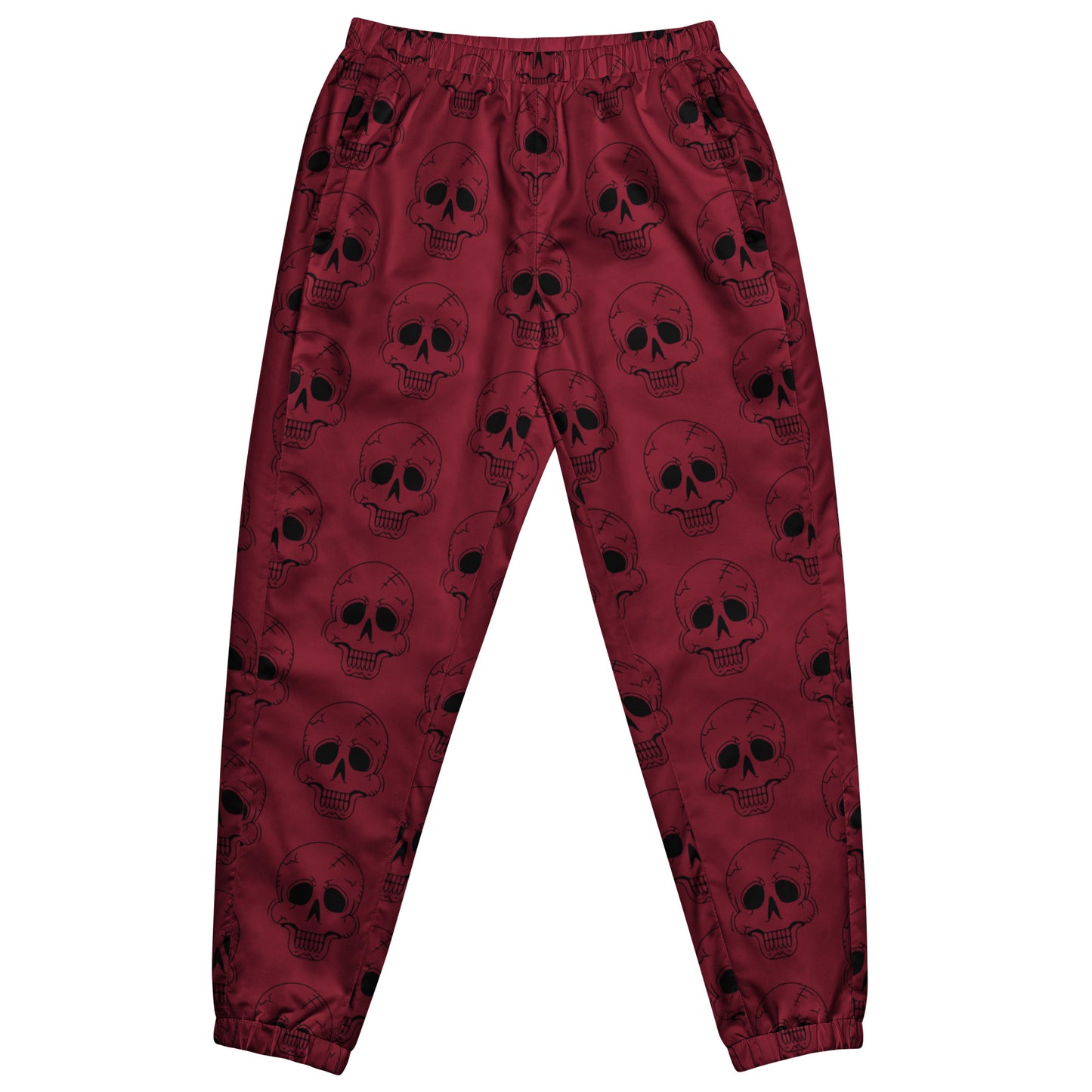 RED LAUGHING SKULL TRACK PANTS