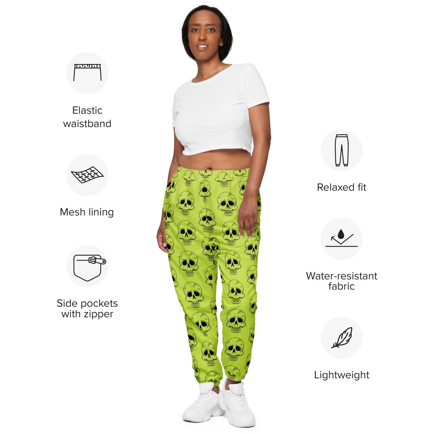 YELLOW LAUGHING SKULL UNISEX TRACK PANTS