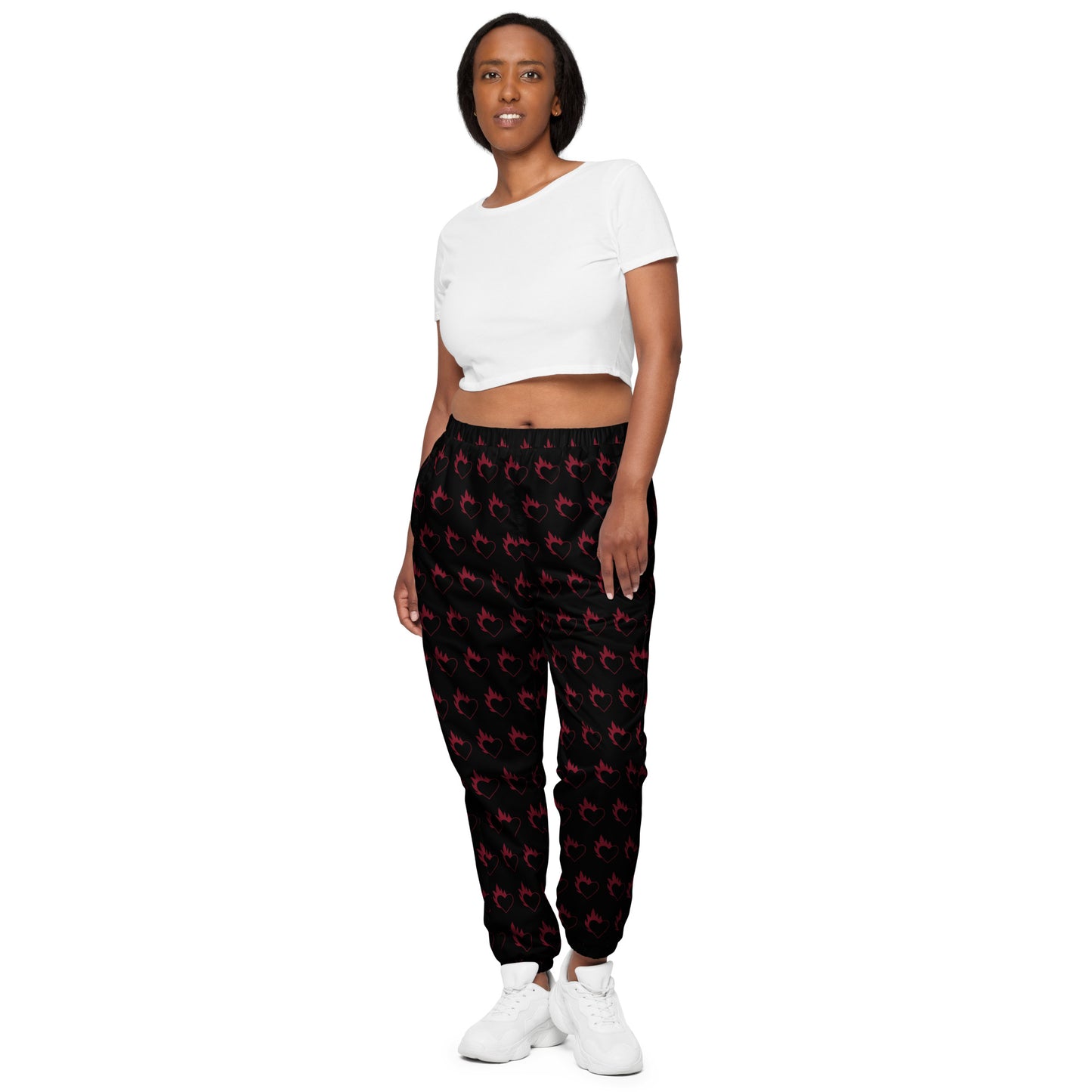 FLAMING HEART UNISEX TRACK PANTS