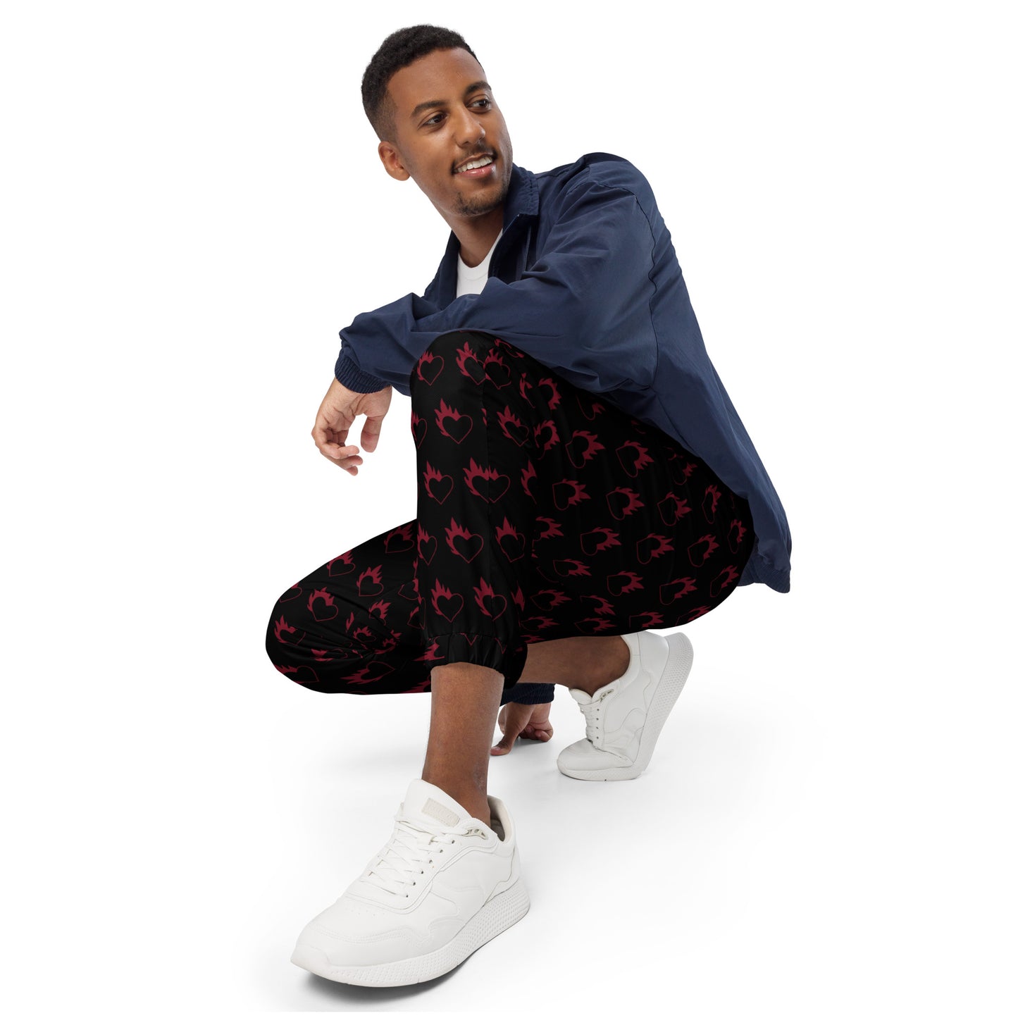 FLAMING HEART UNISEX TRACK PANTS