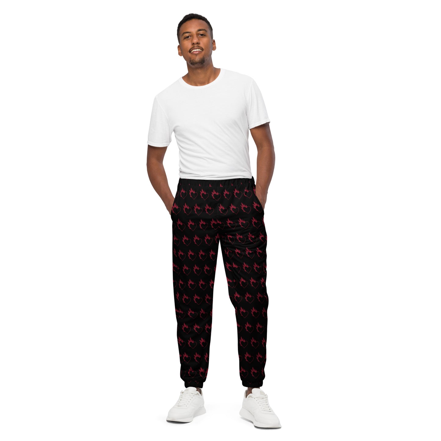 FLAMING HEART UNISEX TRACK PANTS
