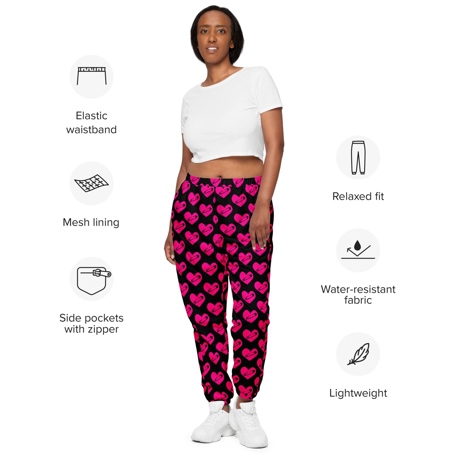 PINNED HEART UNISEX TRACK PANTS