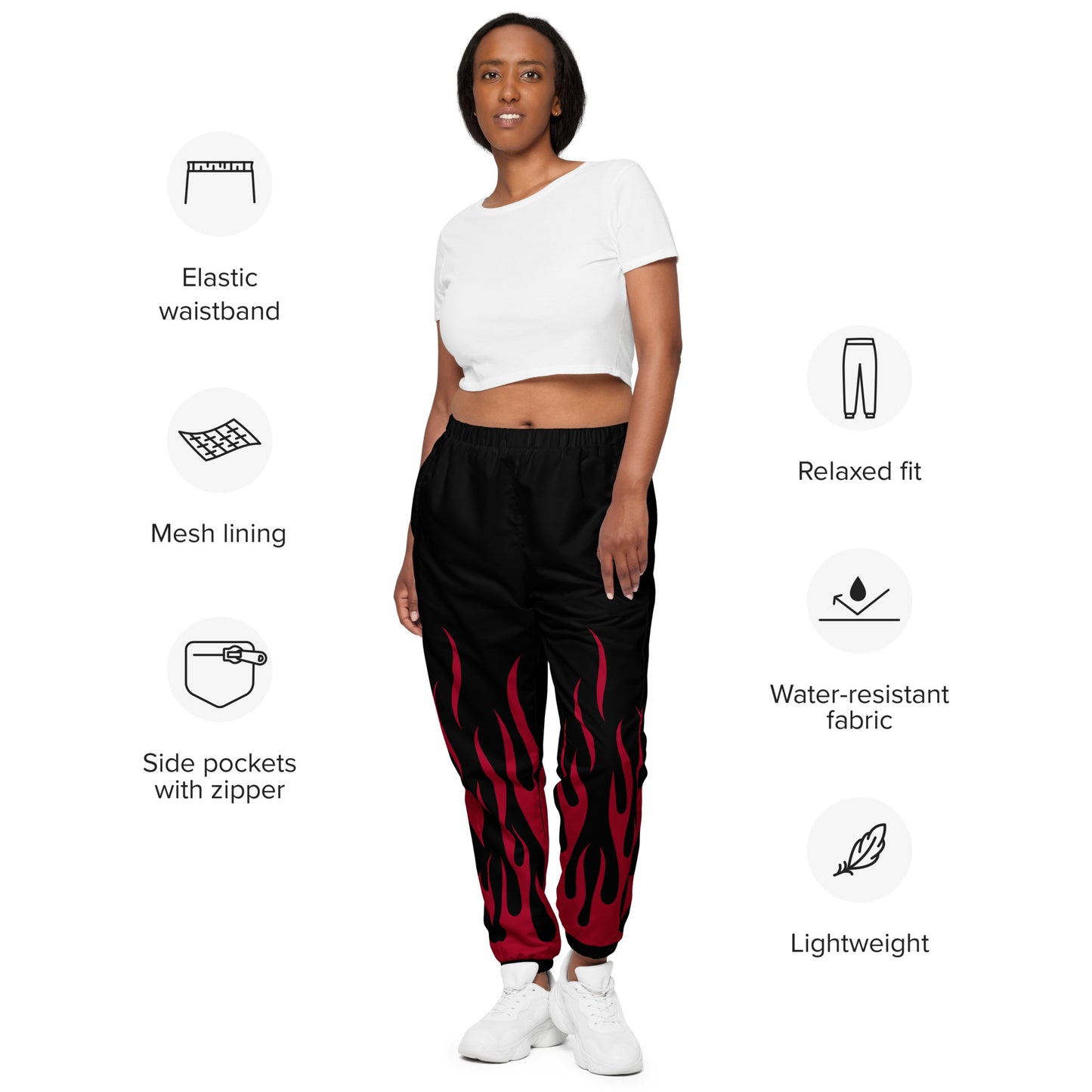 RED FLAME UNISEX TRACK PANTS