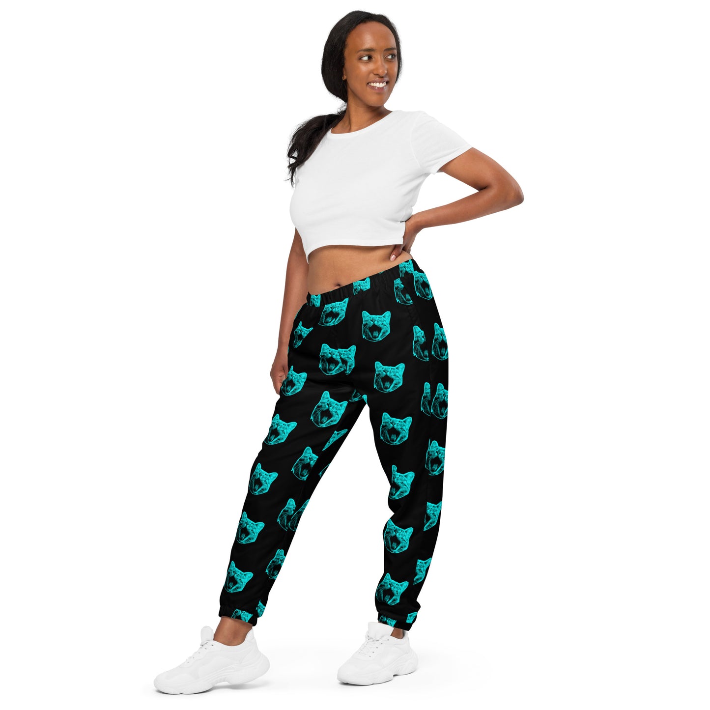 ELECTRIC BLUE CAT UNISEX TRACK PANTS