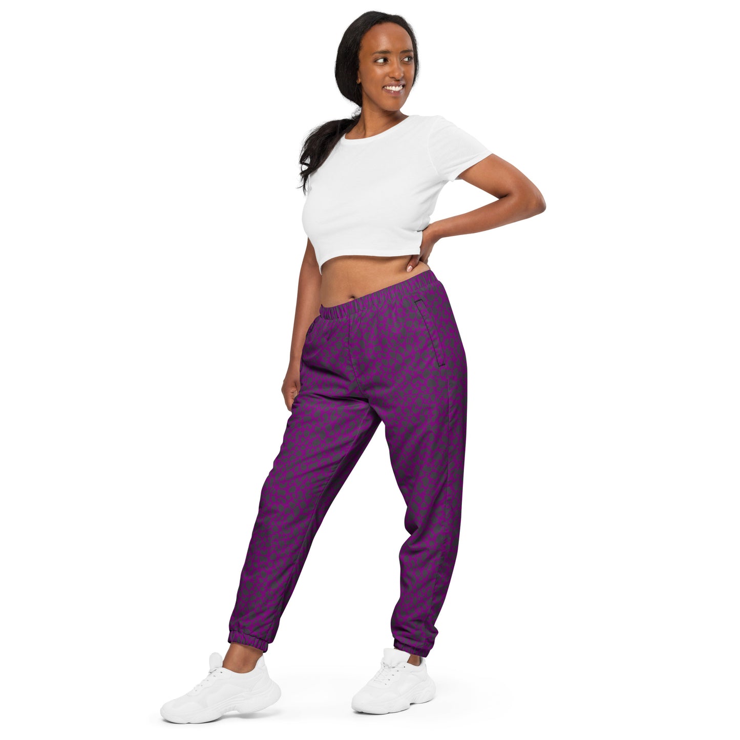 PURPLE LEOPARD UNISEX TRACK PANTS