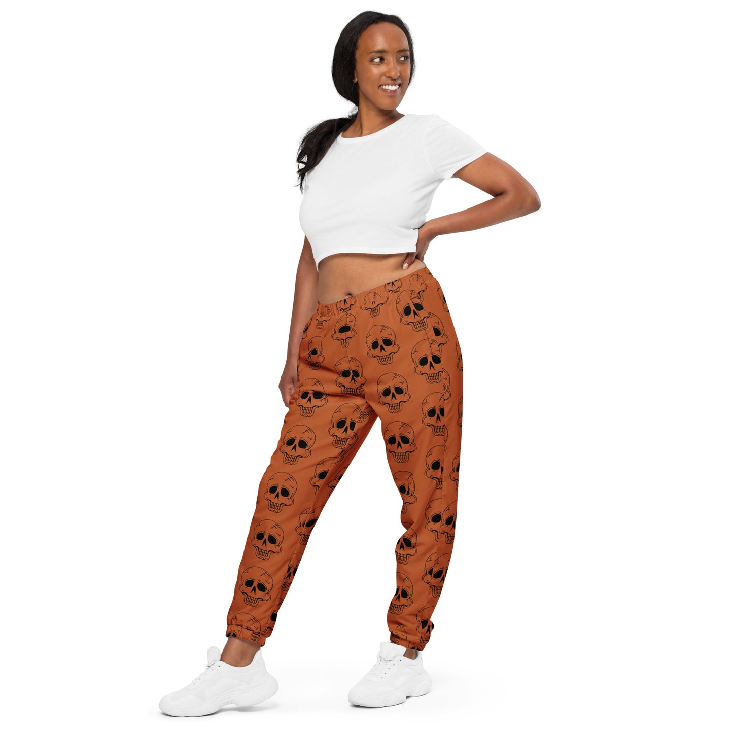 ORANGE LAUGHING SKULL UNISEX TRACK PANTS