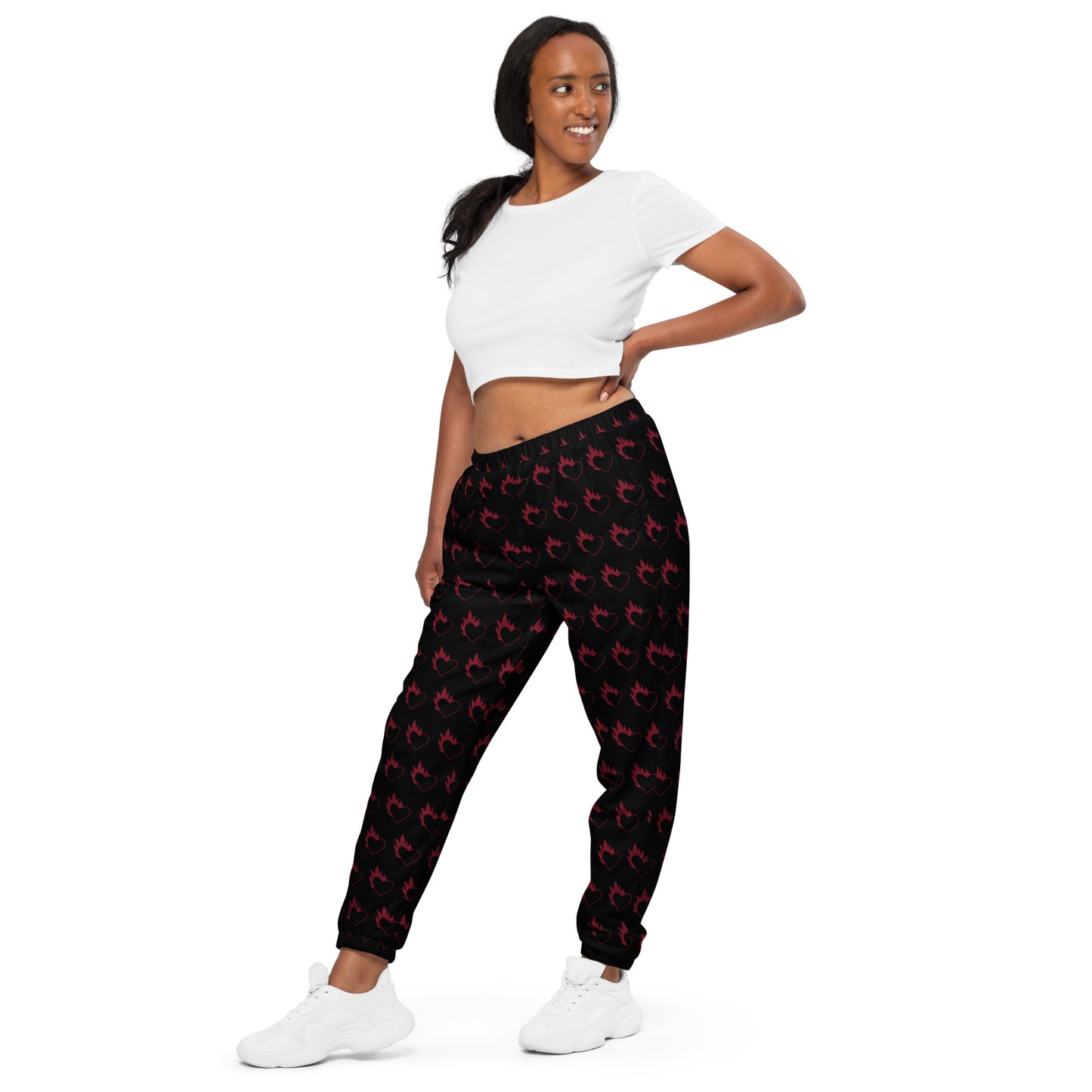 FLAMING HEART UNISEX TRACK PANTS