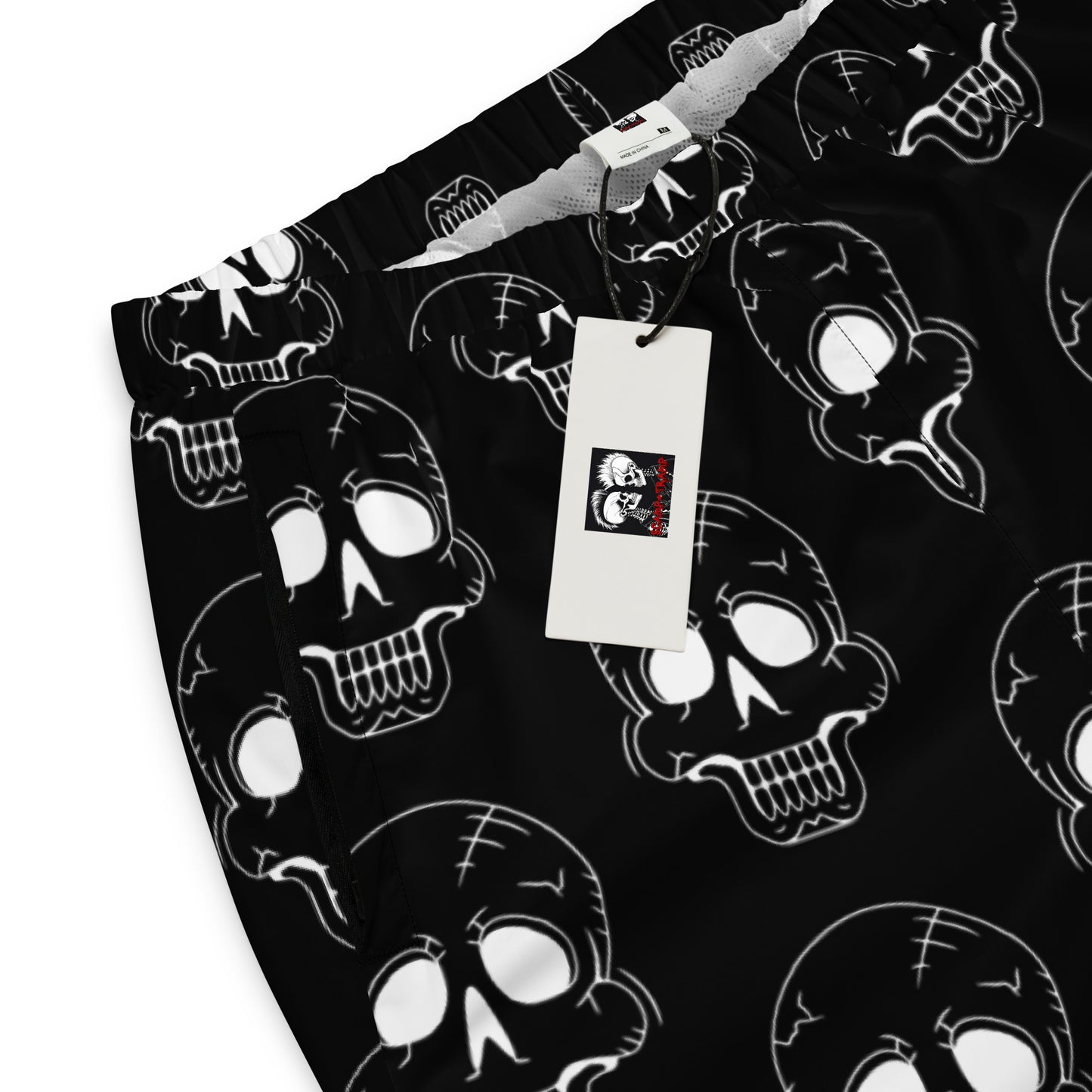 BLACK LAUGHING SKULL UNISEX TRACK PANTS