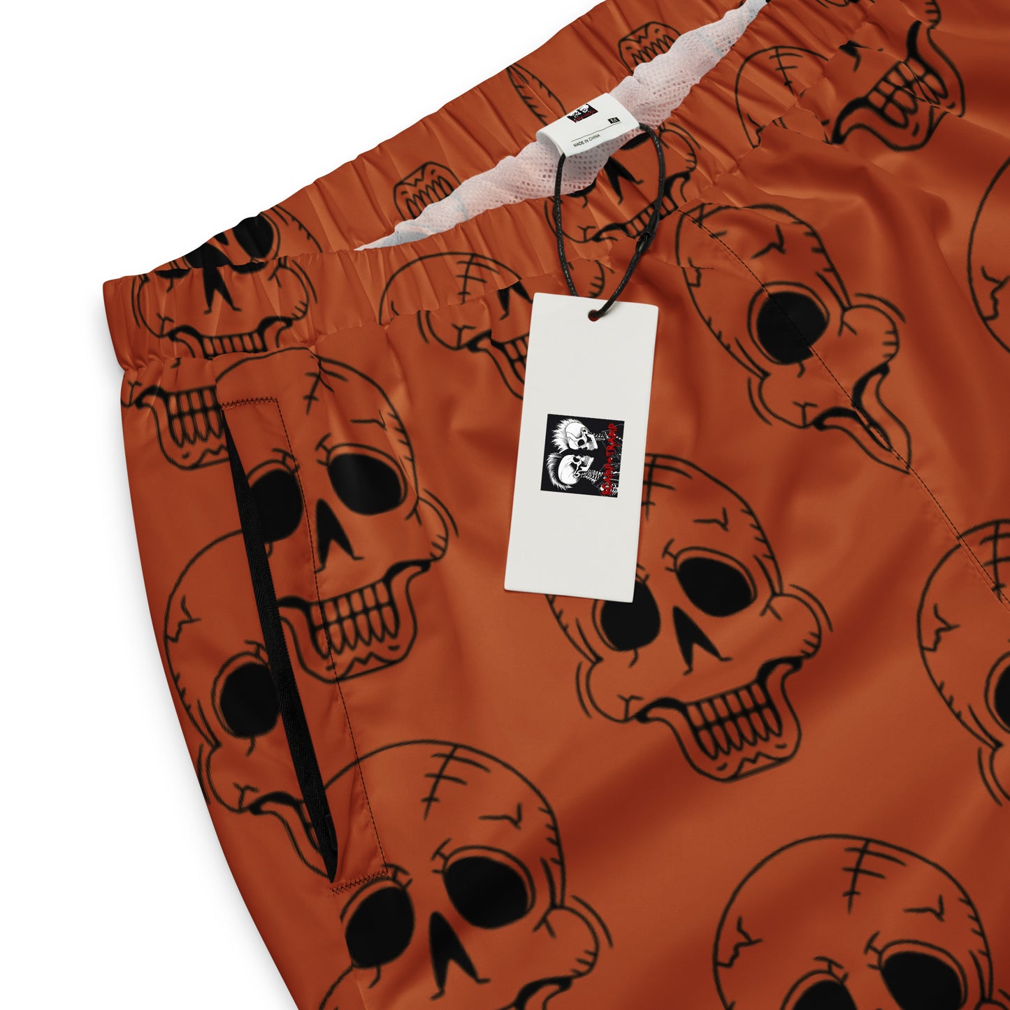 ORANGE LAUGHING SKULL UNISEX TRACK PANTS