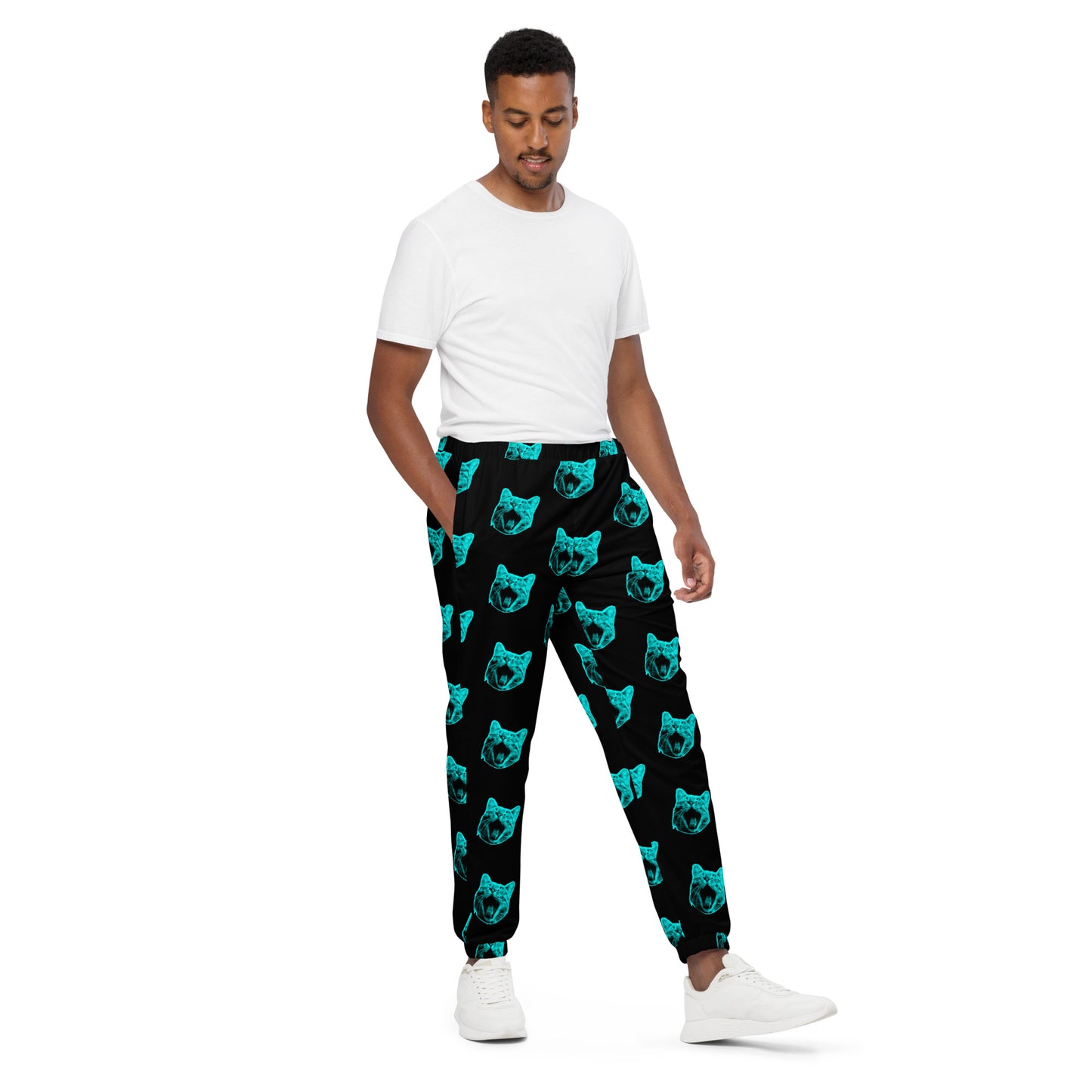 ELECTRIC BLUE CAT UNISEX TRACK PANTS