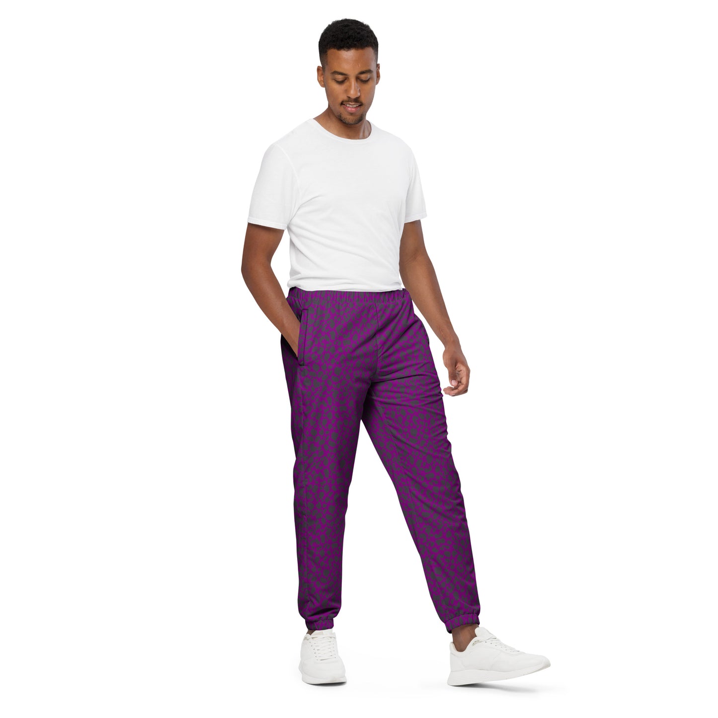 PURPLE LEOPARD UNISEX TRACK PANTS